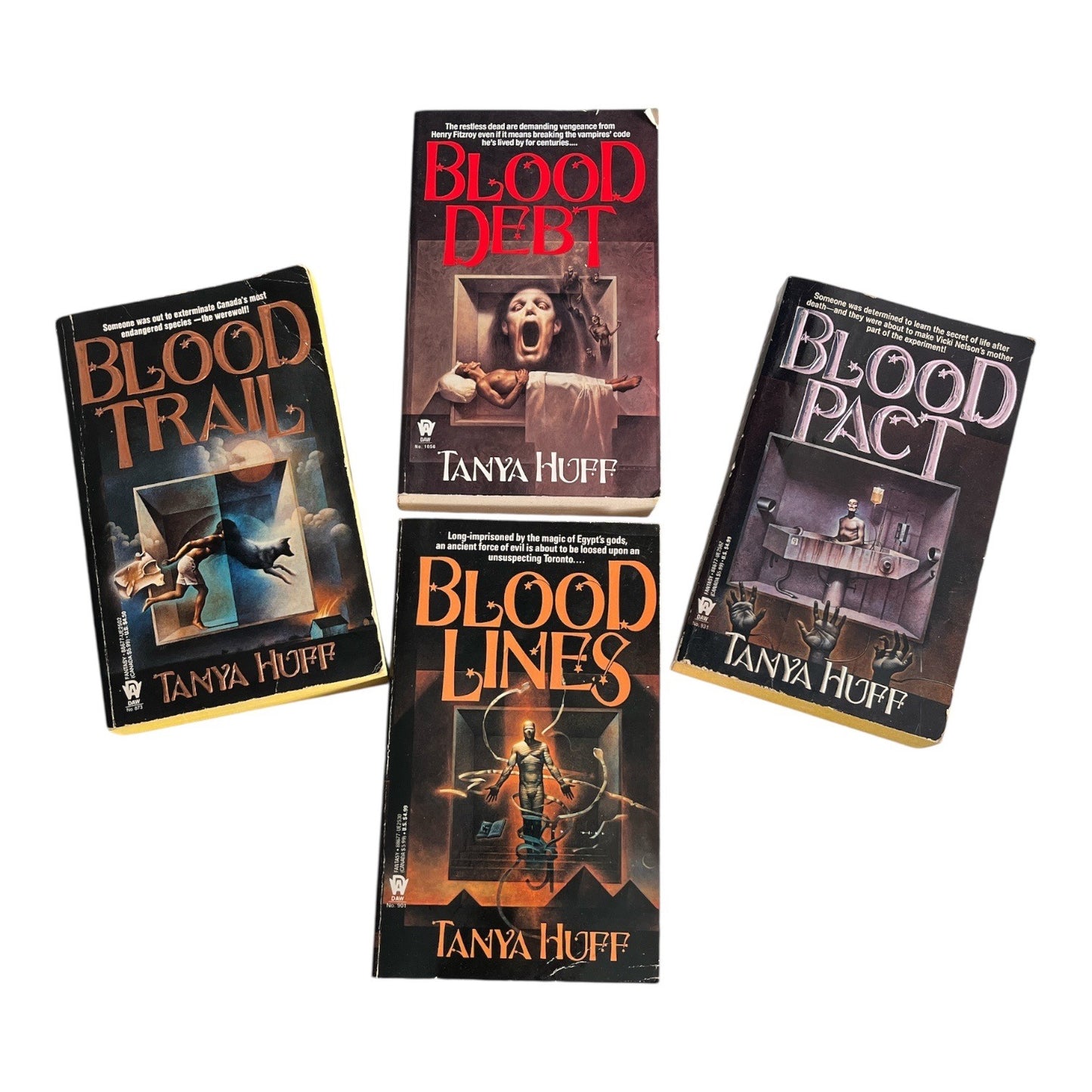 Tanya Huff Blood Series Paperback Set Blood Trail Blood Debt Blood Lines Blood Pact 1980s 1990s Urban Fantasy Vampire