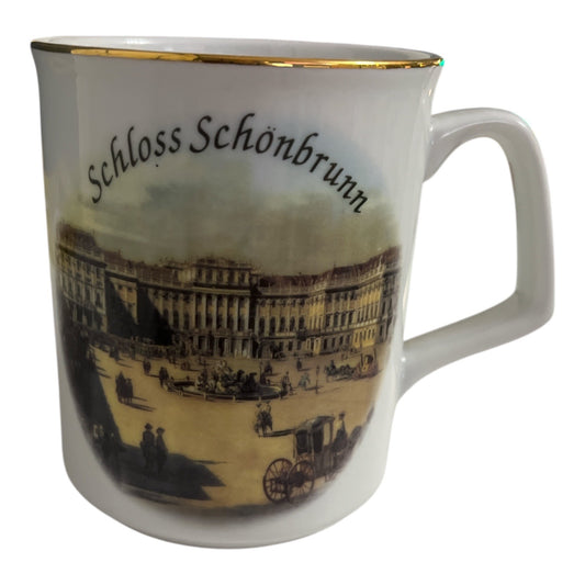 Reutter Porzellan Germany Schloss Schönbrunn Souvenir Mug Gold Trim