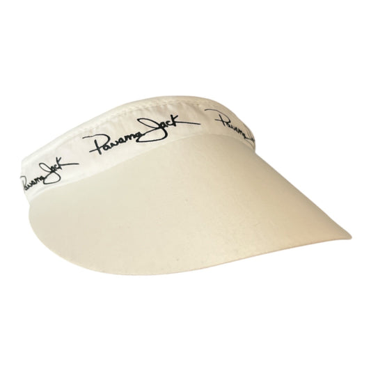 Panama Jack White Adjustable Sun Visor Hat With Signature Embroidery
