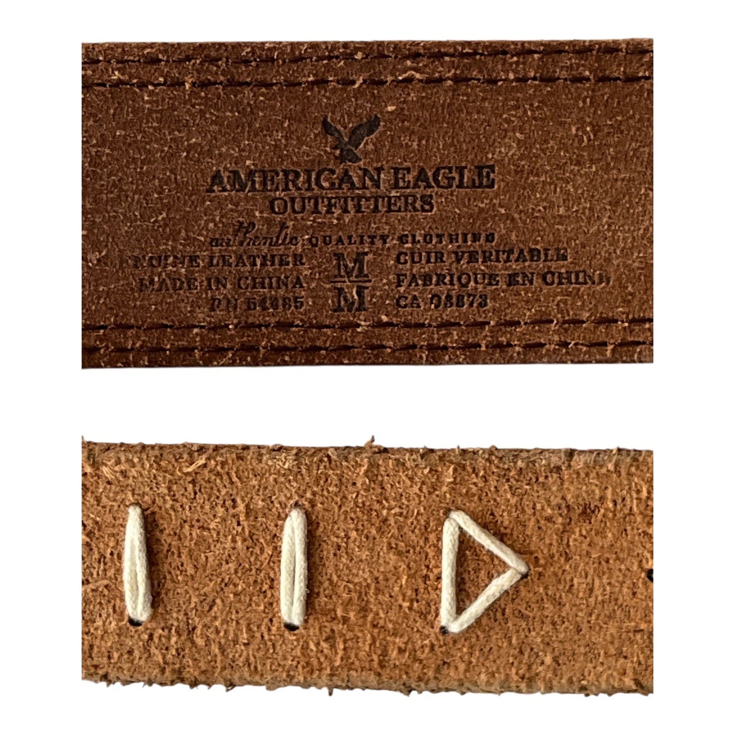 American Eagle Outfitters Leather Belt Set of 2 Brown Embroidered & Solid Medium