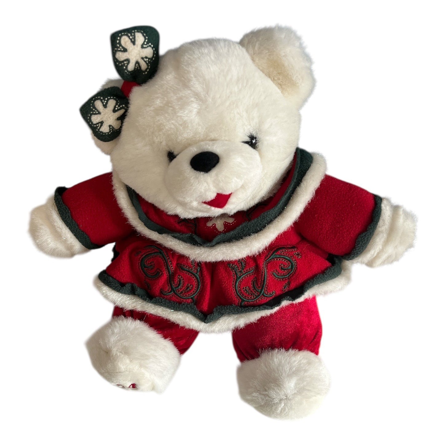 Dan Dee Collector’s Choice 2004 Christmas Teddy Bear 13 Inch Red Green Holiday Plush