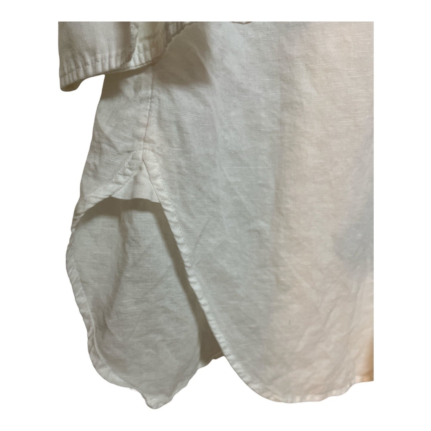 J.Crew Beachwear Linen Cotton Button Front Tunic Top L White Long Sleeve