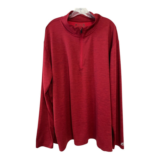 Russell pullover, red 3XL shirt, mens athletic top, dri power shirt, moisture wicking, long sleeve top, russell athletic, 1/4 zip shirt, wor