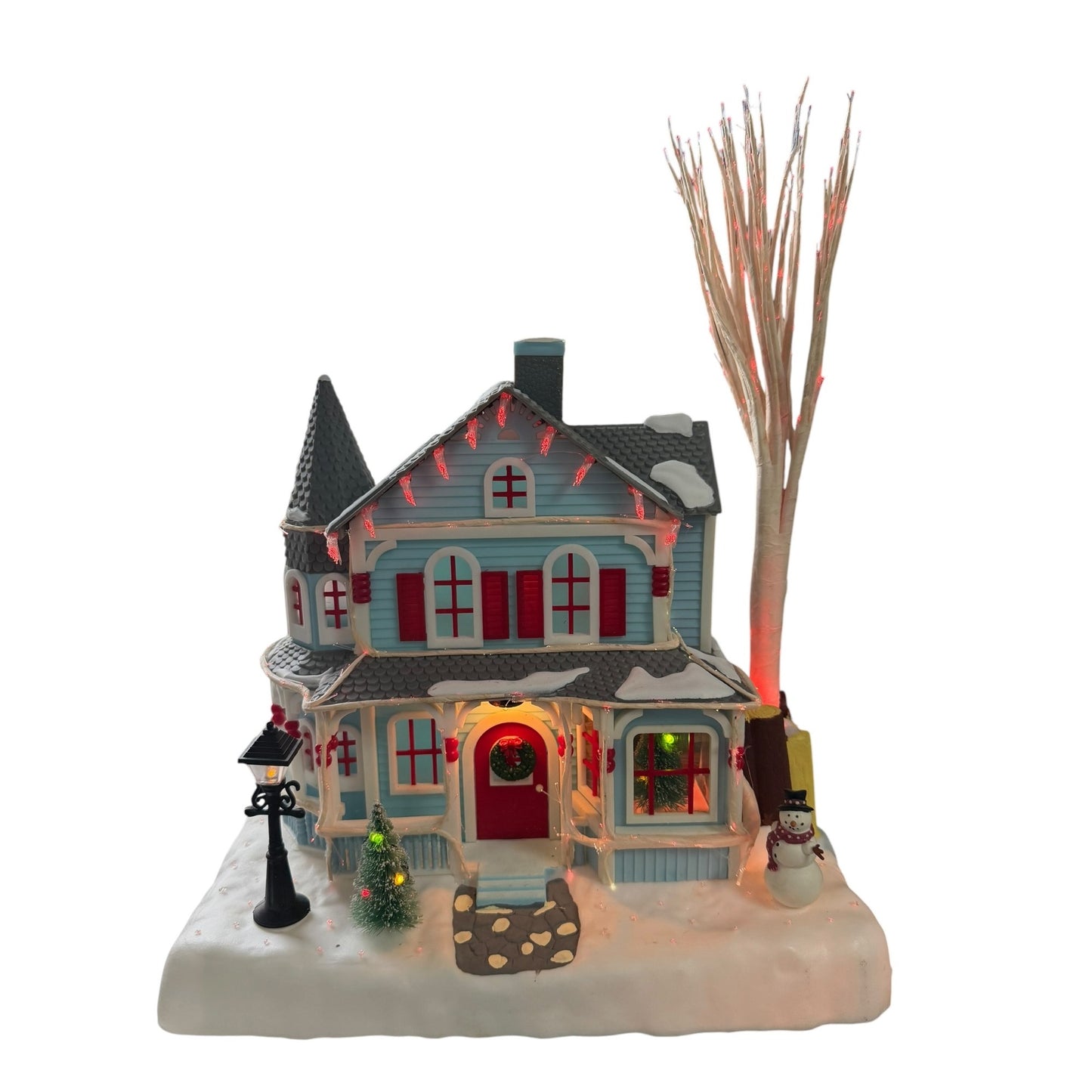 Avon Holiday Splendor Fiber Optic Christmas Village House 2001 Lighted Victorian Decor