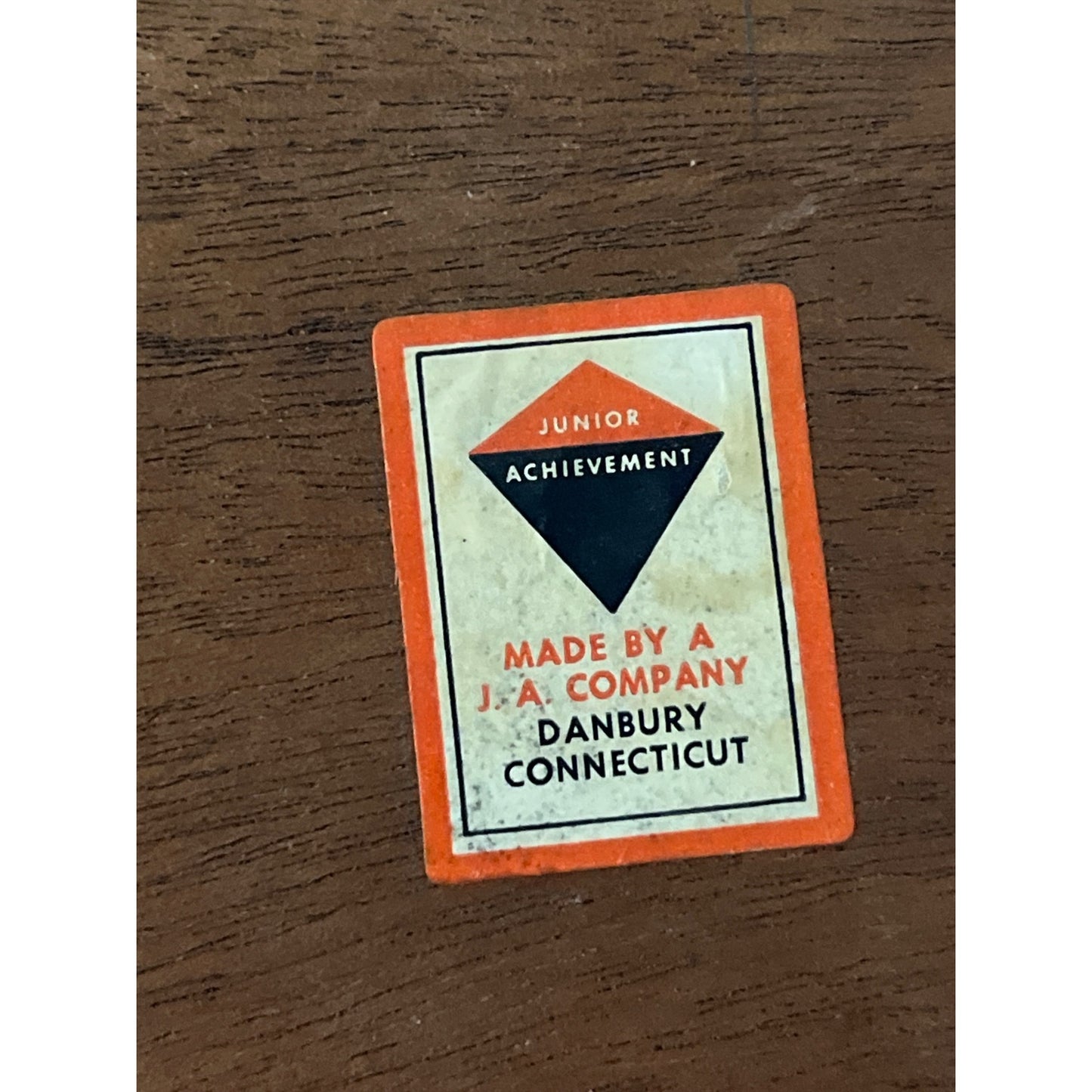 Vintage Junior Achievement Key Holder Wall Plaque Wood Brass Hooks