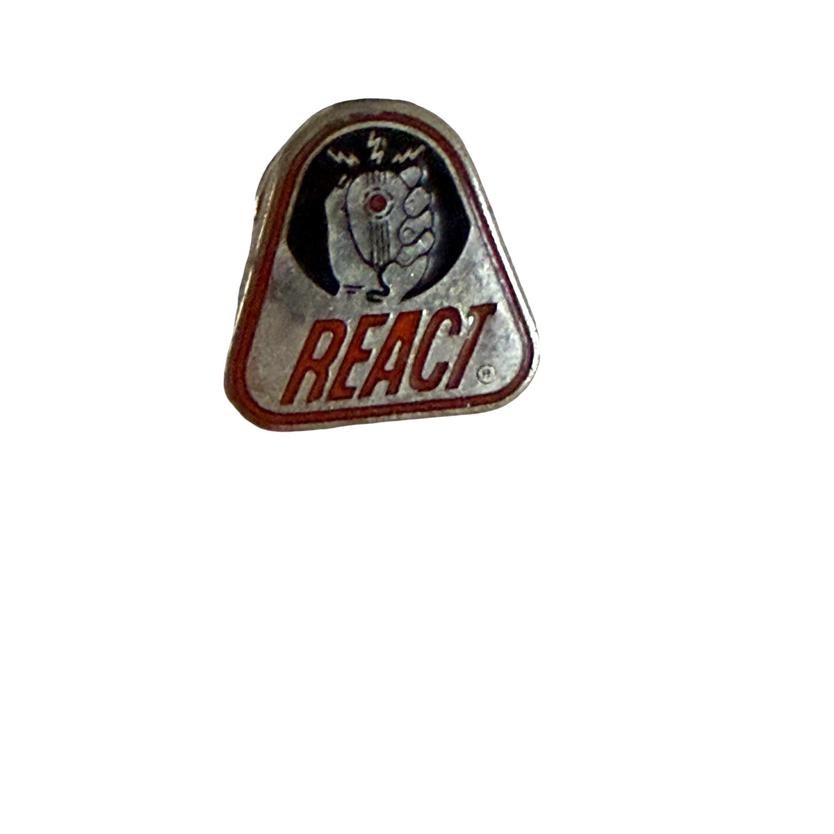 Vintage REACT International CB Radio Emergency Communications Lapel Pin .5 Inch