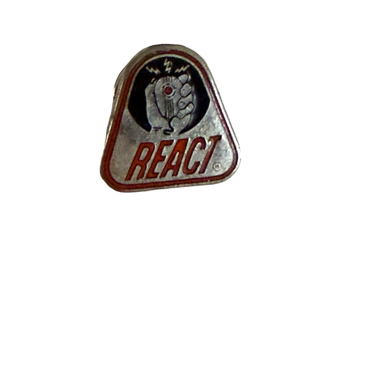Vintage REACT International CB Radio Emergency Communications Lapel Pin .5 Inch
