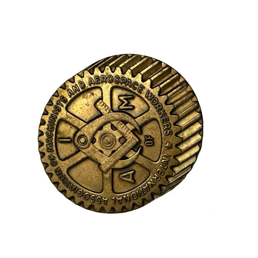 Vintage IAMAW Union Belt Buckle Bastian Bros Rochester NY JWG Union Made Brass Tone