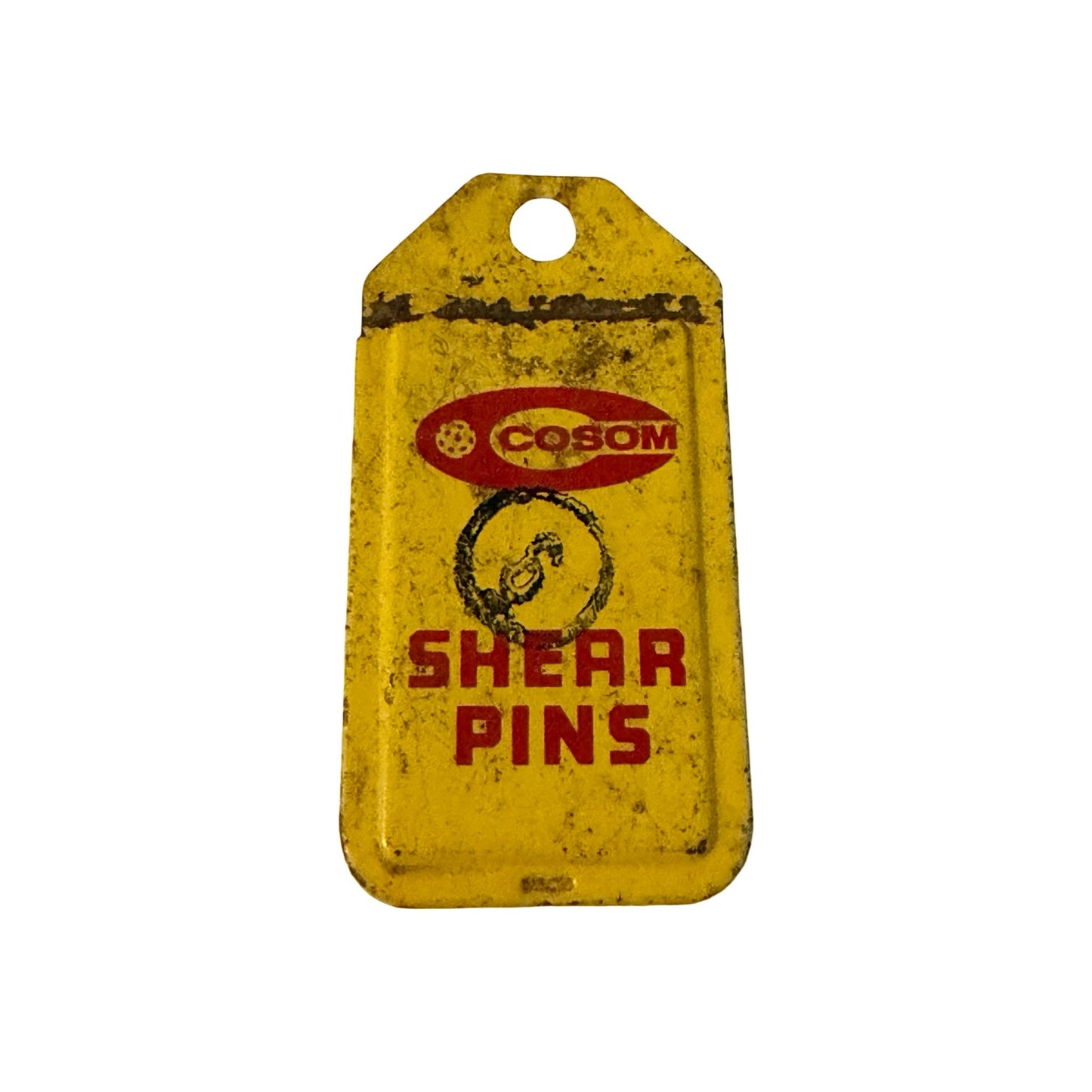 Vintage COSOM Shear Pins Metal Storage Case with 2 Shear Pins Farm Equipment Parts