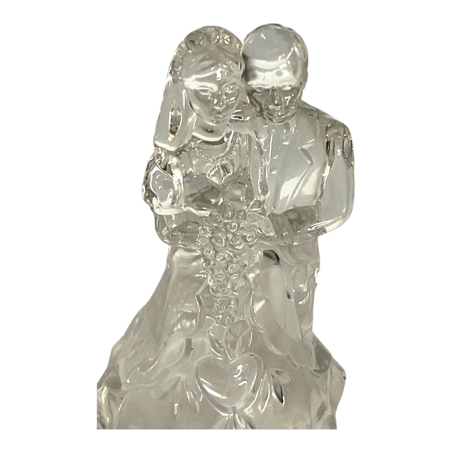Vintage Clear Glass Bride and Groom Figurine – Wedding Keepsake