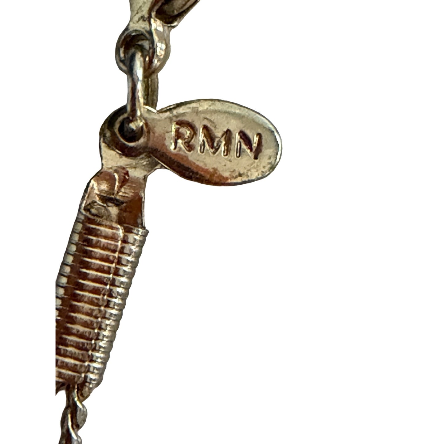 Vintage RMN Roman 34" Double Strand Gray Faux Pearl Station Necklace