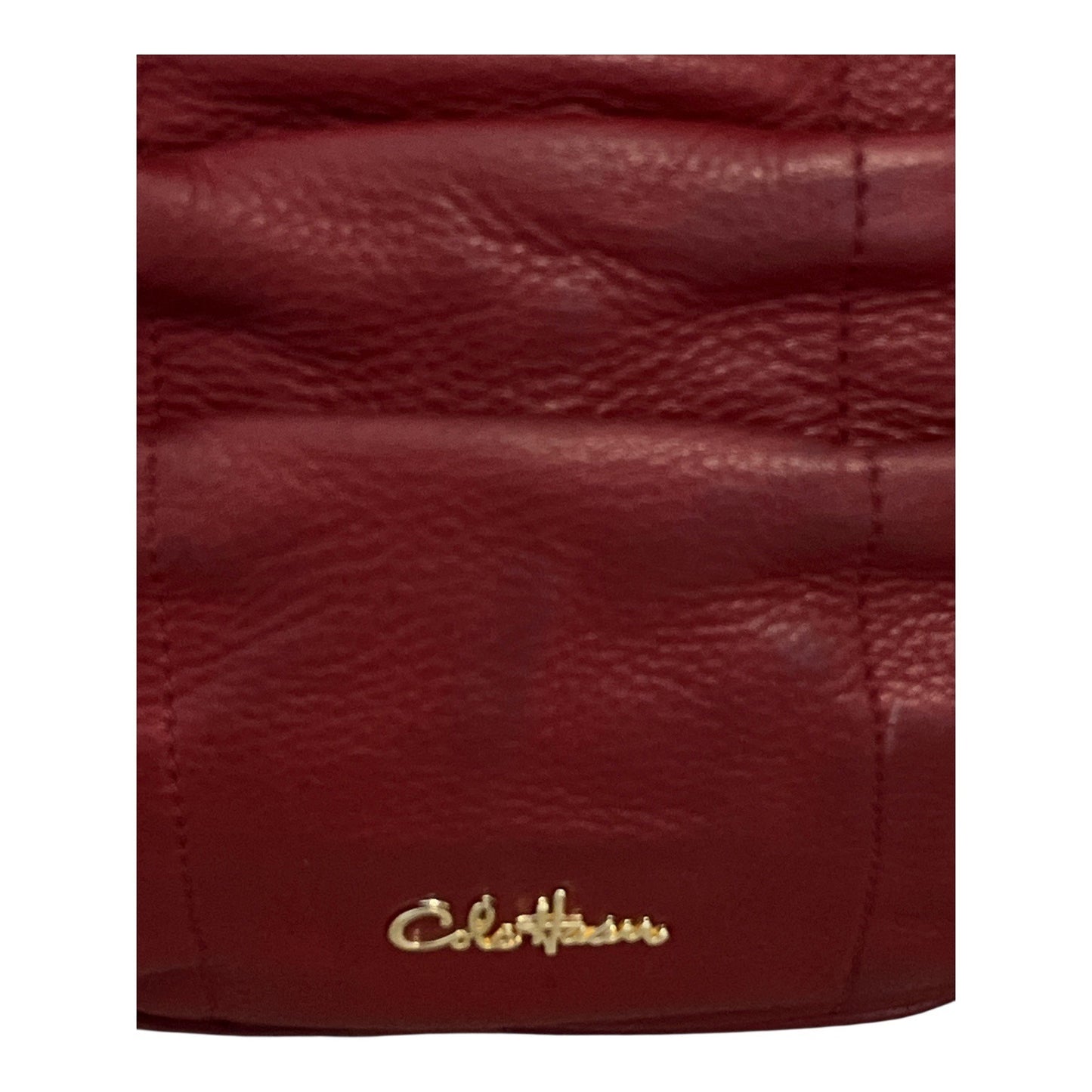 Cole Haan Red Leather Shoulder Bag – Ruched Design – Gold Hardware - 2010s