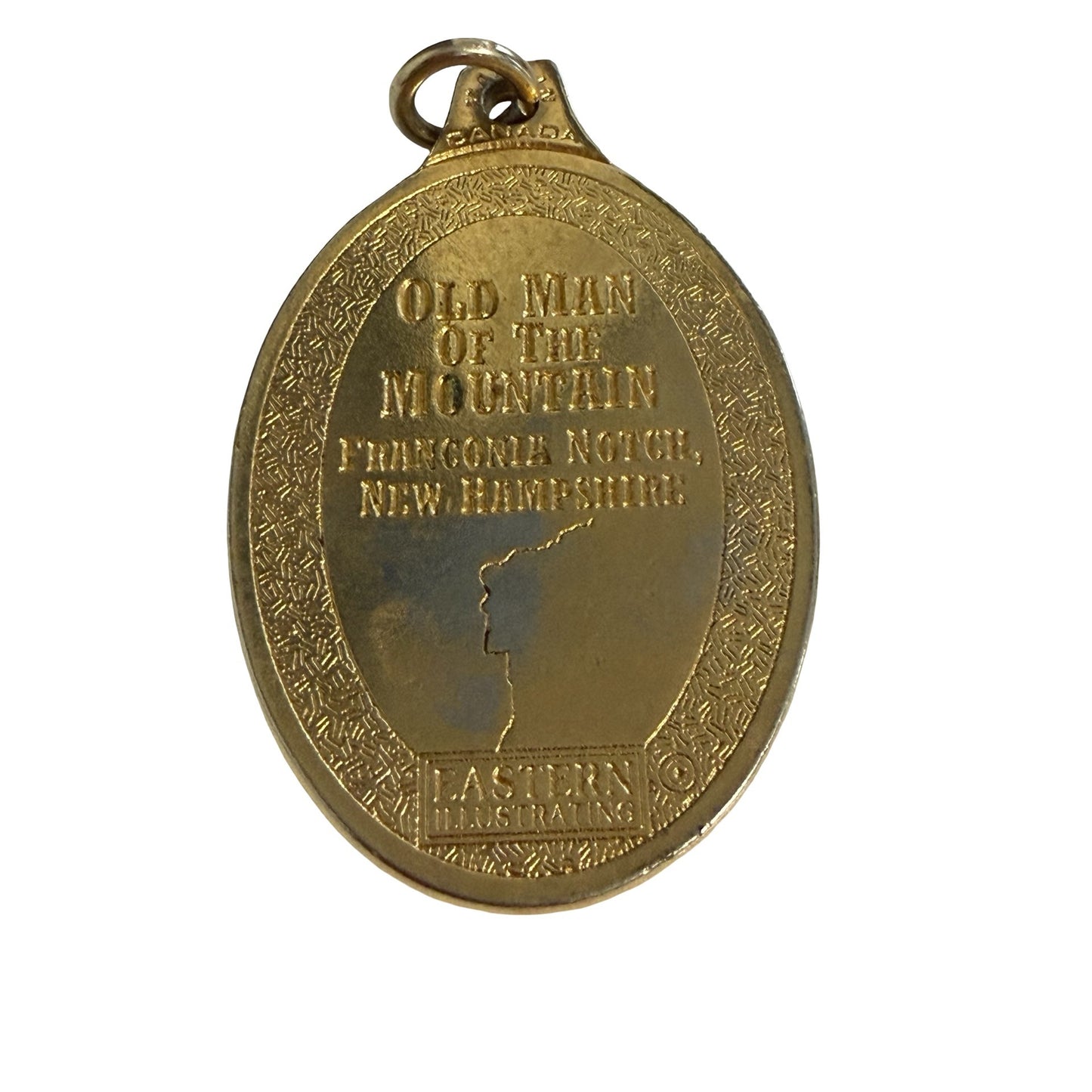Vintage Old Man of the Mountain New Hampshire Souvenir Charm Pendant Franconia Notch 2"