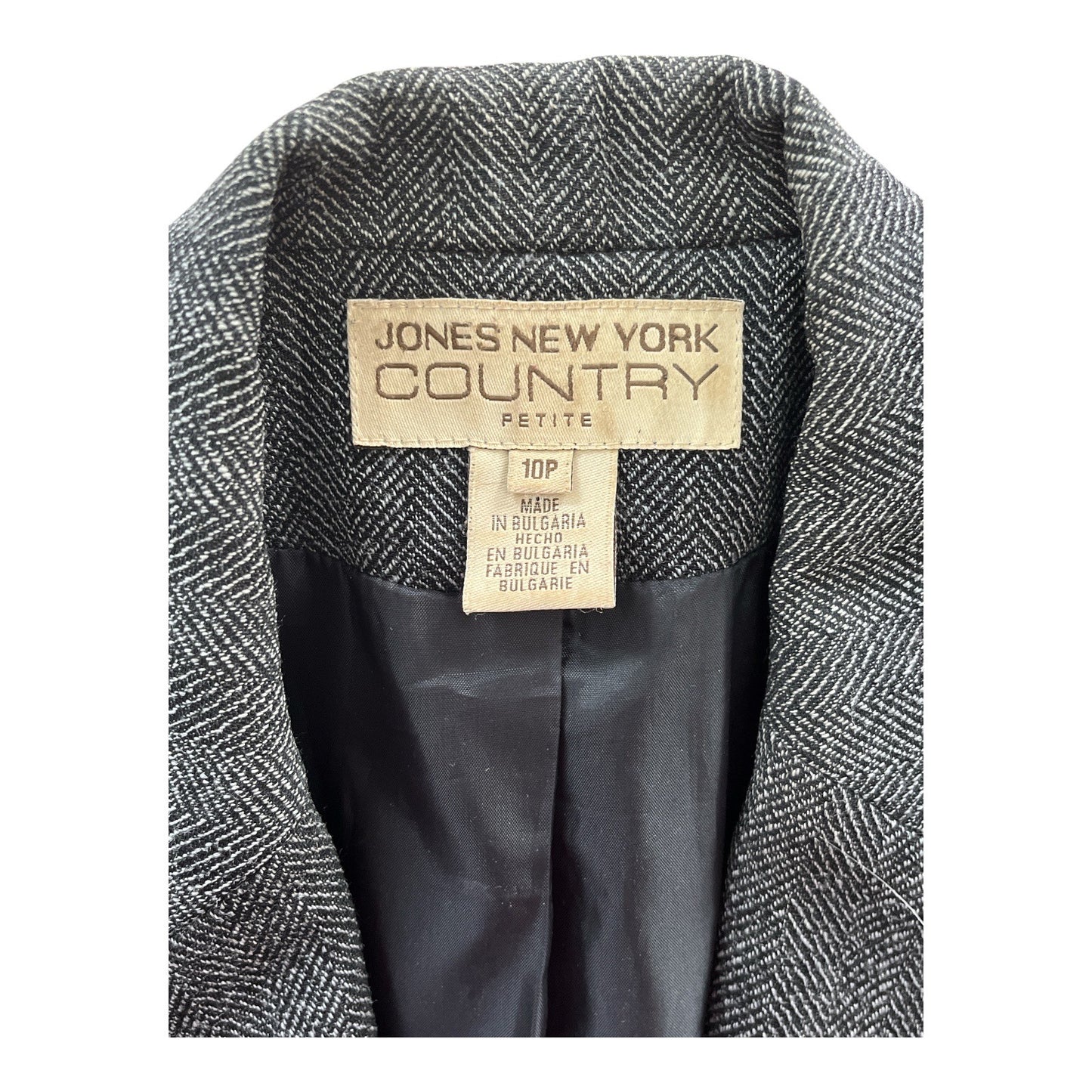 Jones New York Country Women’s 10P Wool Herringbone Blazer
