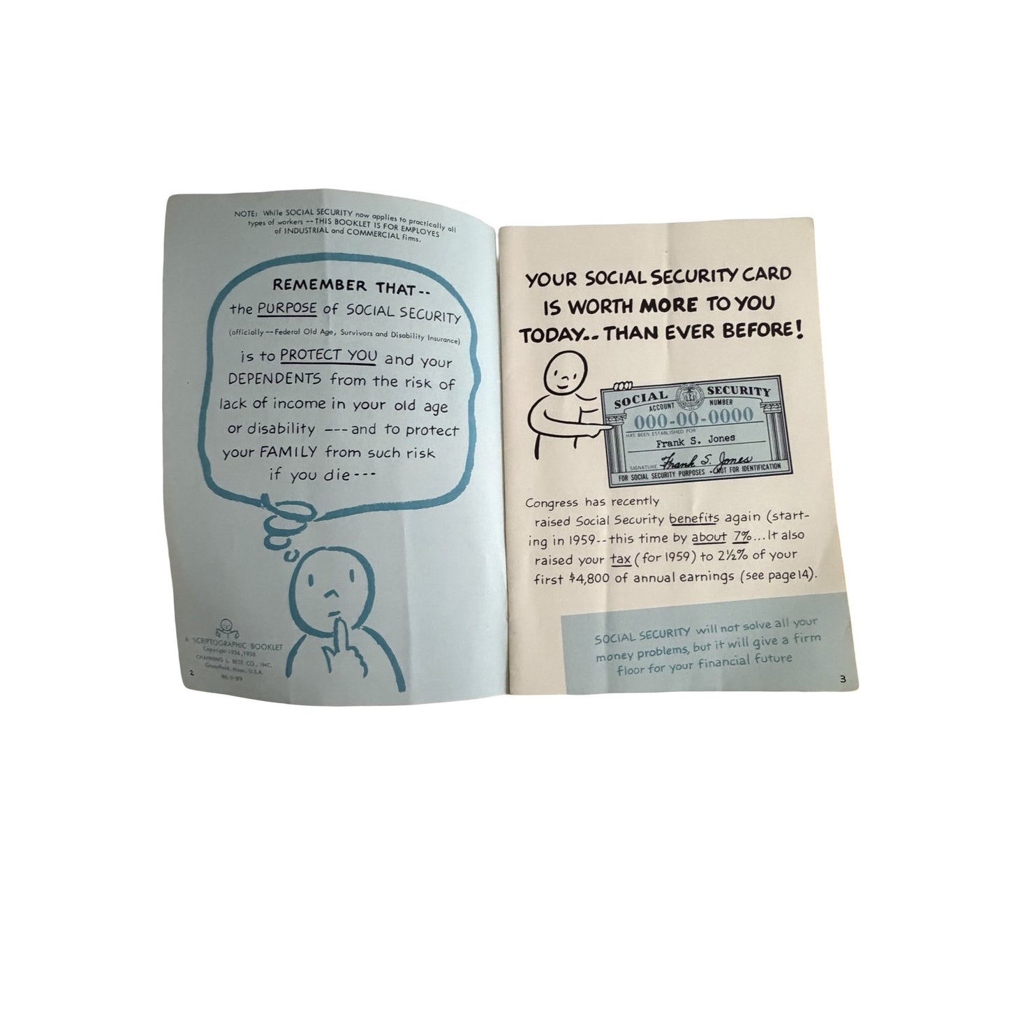 Vintage 1959 Social Security and You GM Employee Booklet Benefits Taxes Ephemera
