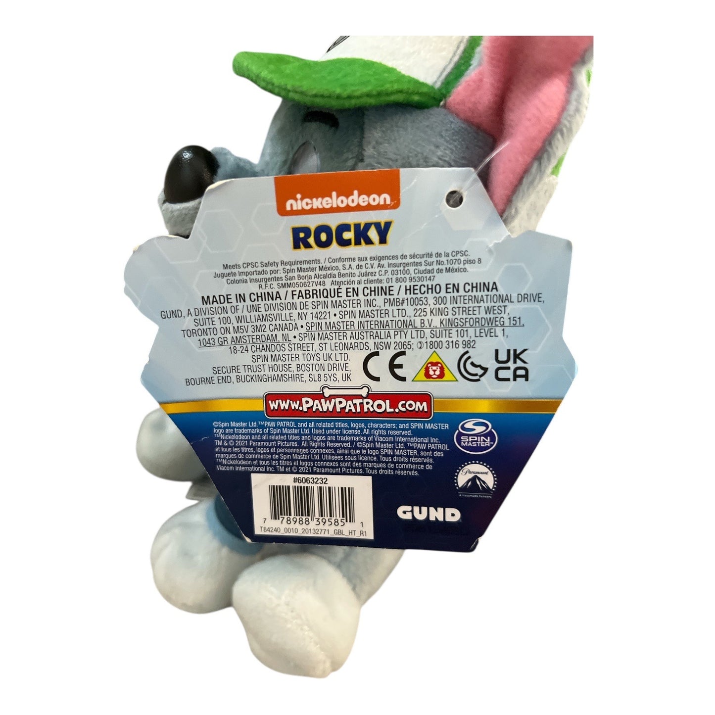 Paw Patrol The Movie Rocky Plush Toy GUND Nickelodeon 2021 w Tags Stuffed Animal