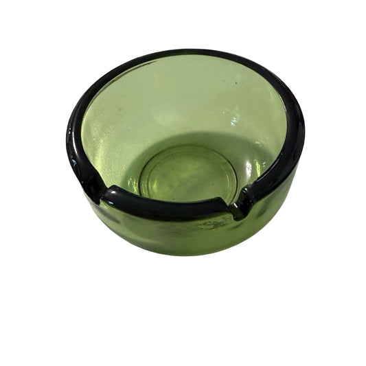 Vintage Olive Green Glass Dip Bowl Small Serving Bowl Mid Century Glassware