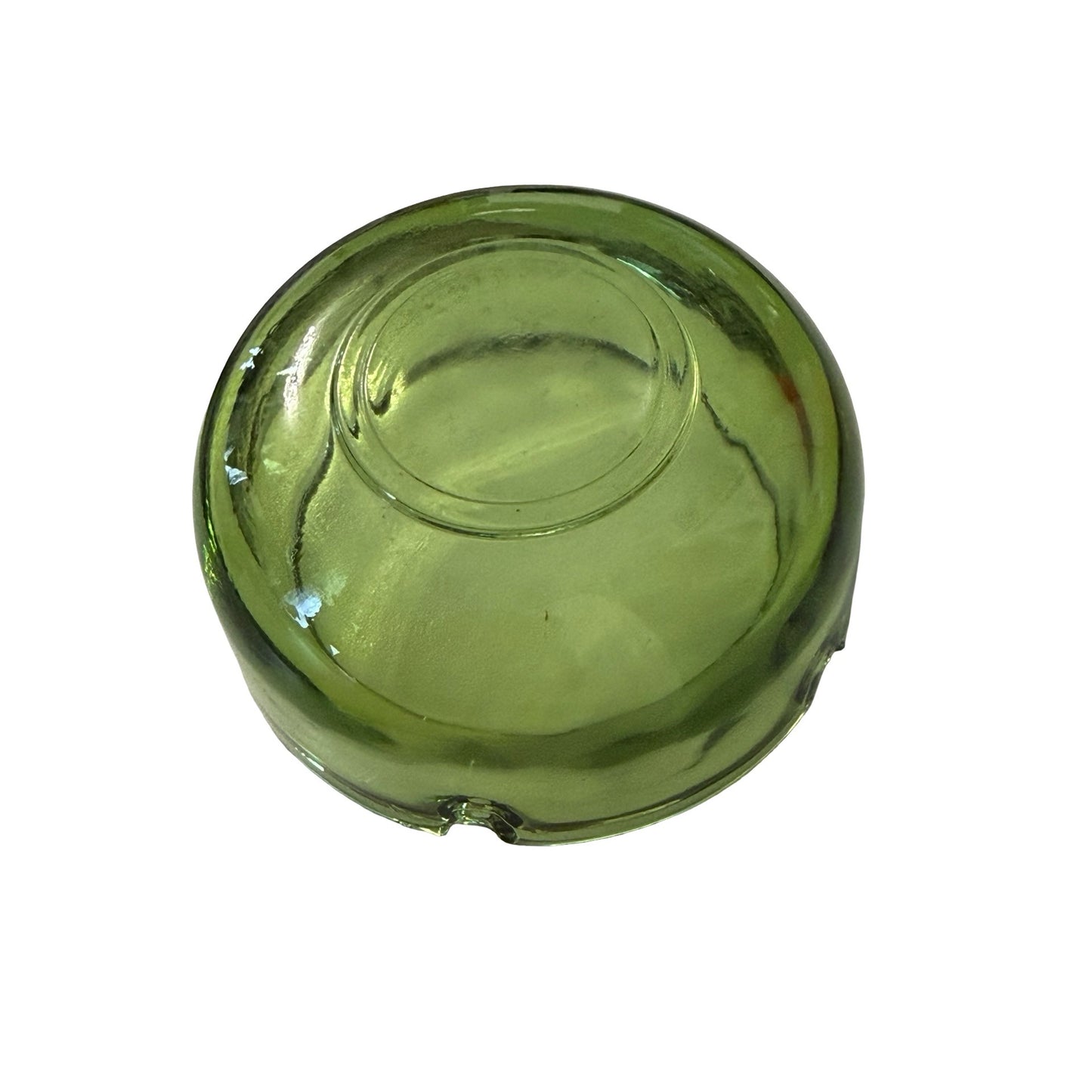 Vintage Olive Green Glass Dip Bowl Small Serving Bowl Mid Century Glassware