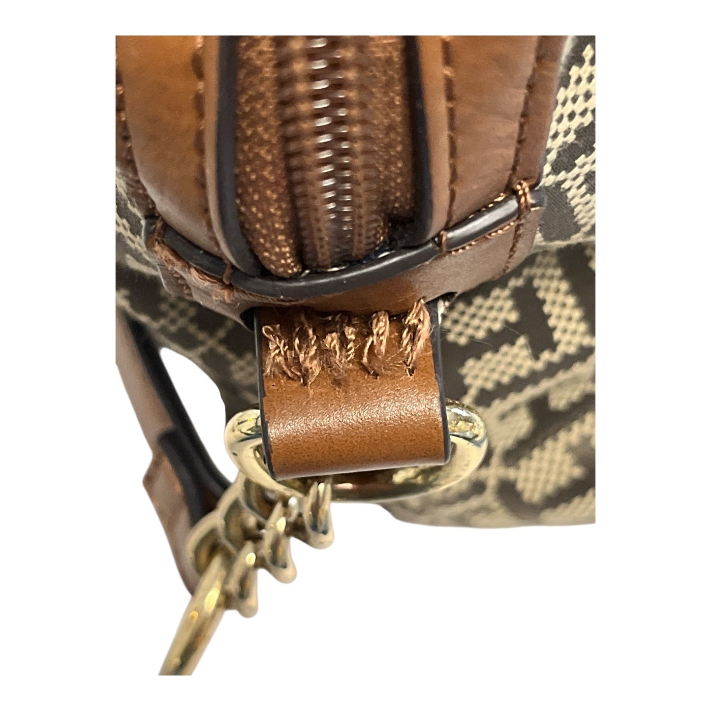 Tommy Hilfiger Crossbody Bag – Monogram Print, Brown Trim