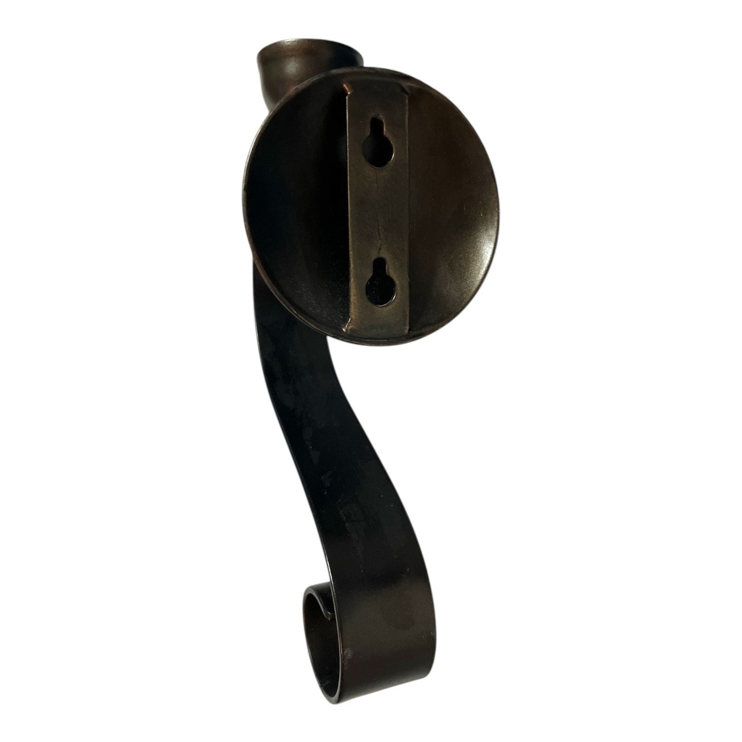 Vintage Dark Bronze Metal Scroll Wall Sconce Candle Holder