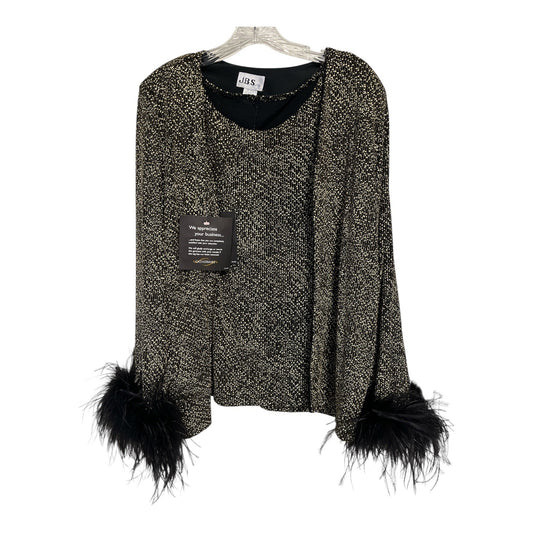 Y2K JBS Ltd Catherine’s Gold Metallic Two Piece Feather Cuff Top Set 2X