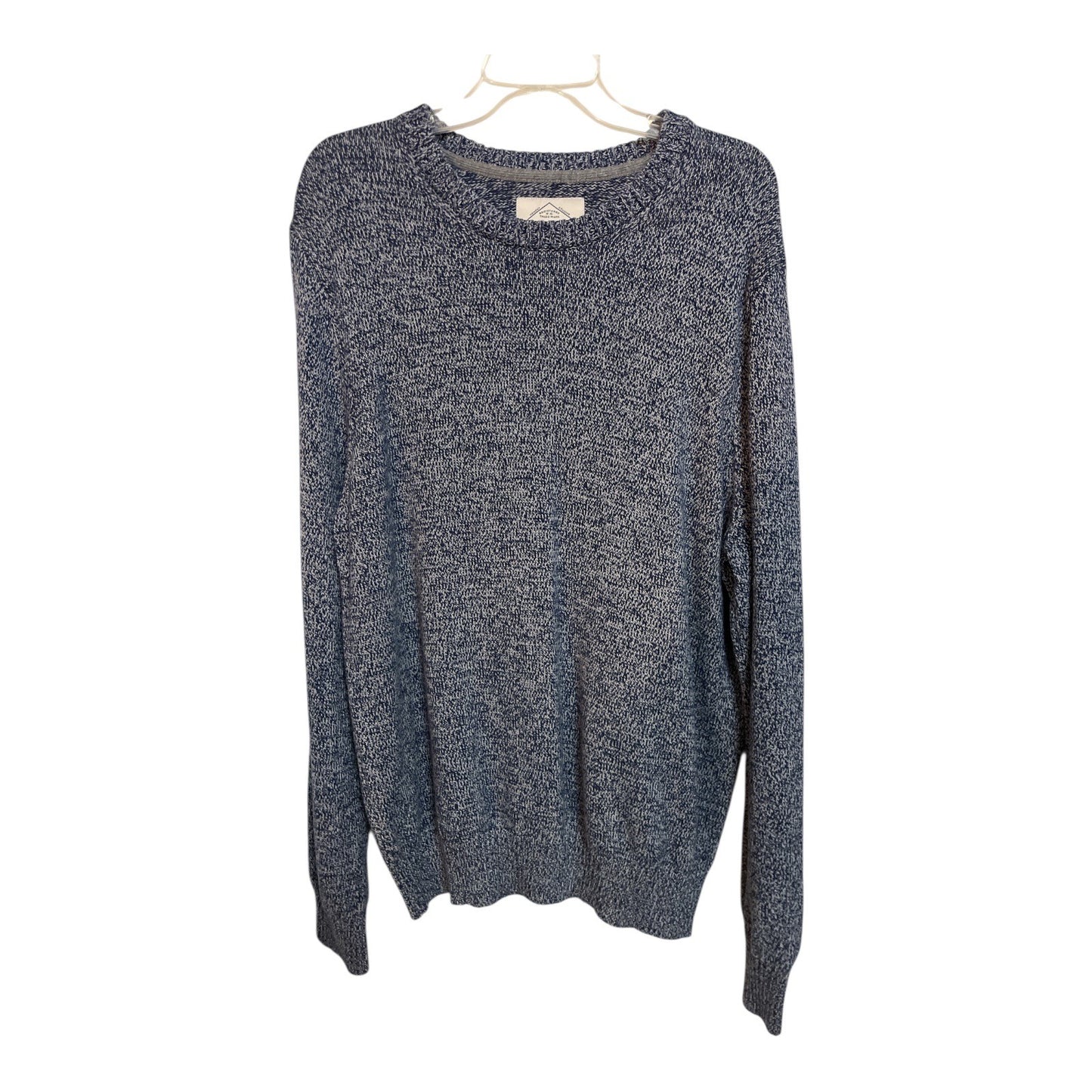 St. John’s Bay Men’s XXL Blue Marled Cotton Crewneck Sweater Classic Fit