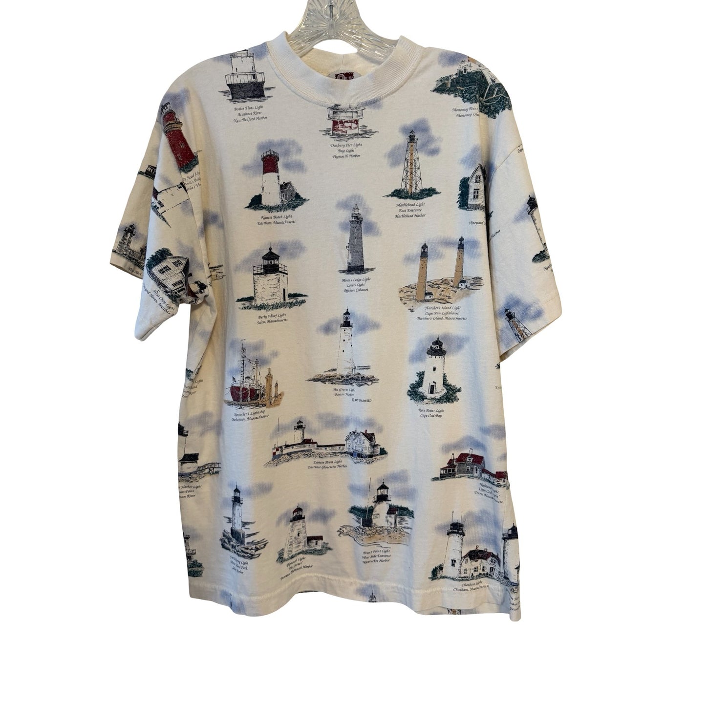 Art Unlimited Sportswear Lighthouse All Over Print T Shirt USA Made 100% Cotton Adult Large