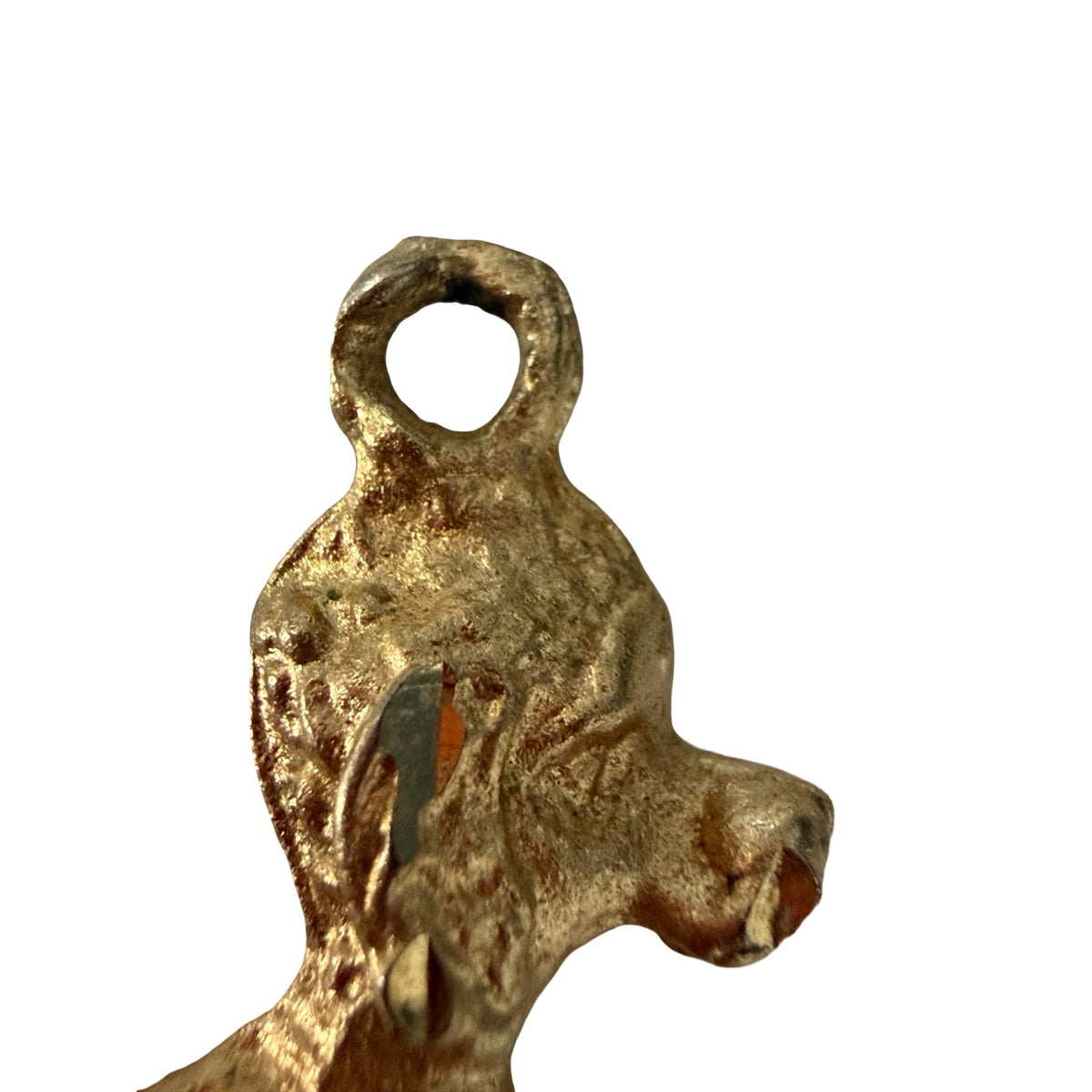 Vintage 1950s Gold Tone Poodle Dog Charm Pendant Enamel Accents
