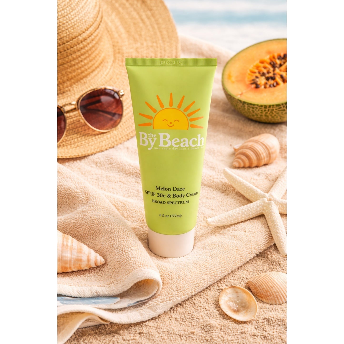 By the Beach Melon Daze SPF 30 Face & Body Cream 6 oz Broad Spectrum Sunscreen