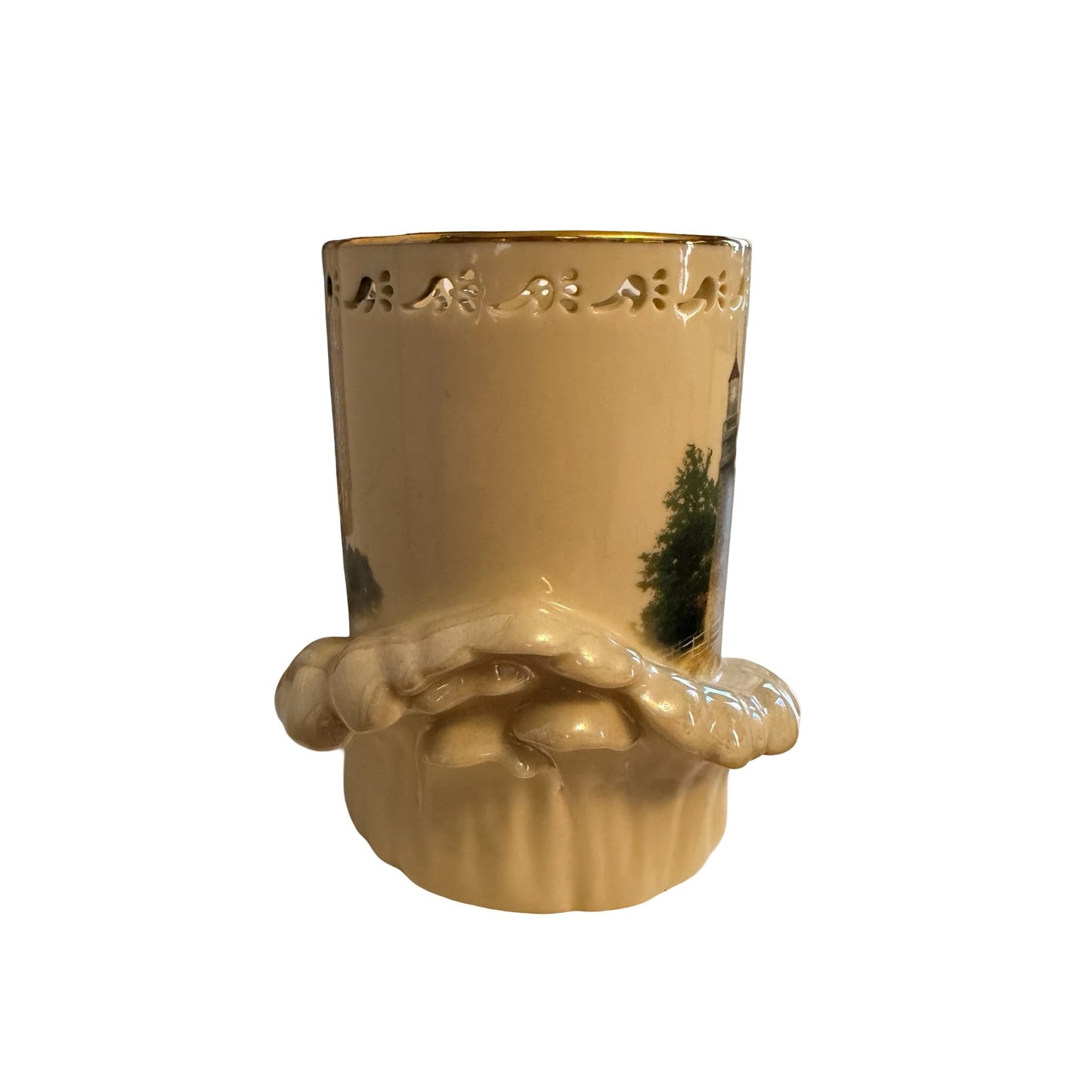 Lenox Thomas Kinkade The Light of Peace Votive Fine Ivory China Lighthouse Candle Holder 2000