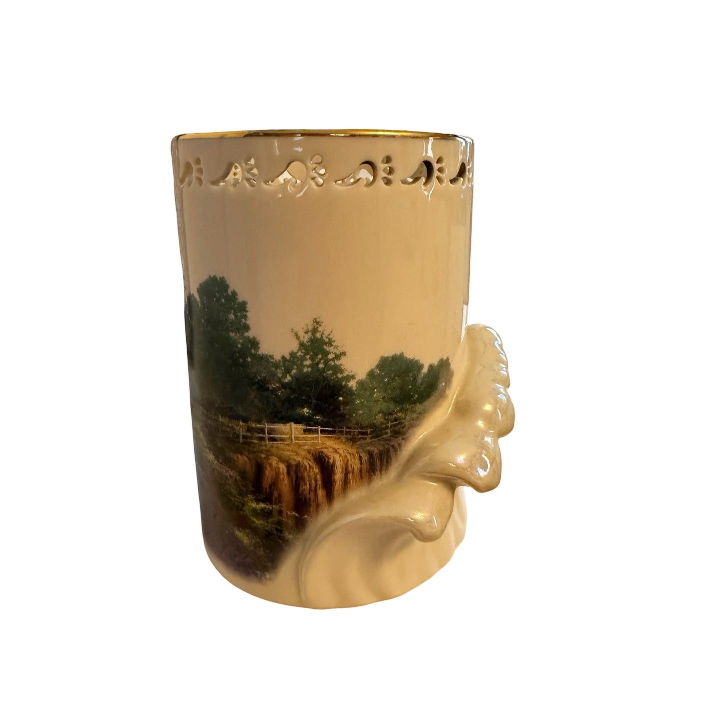 Lenox Thomas Kinkade The Light of Peace Votive Fine Ivory China Lighthouse Candle Holder 2000
