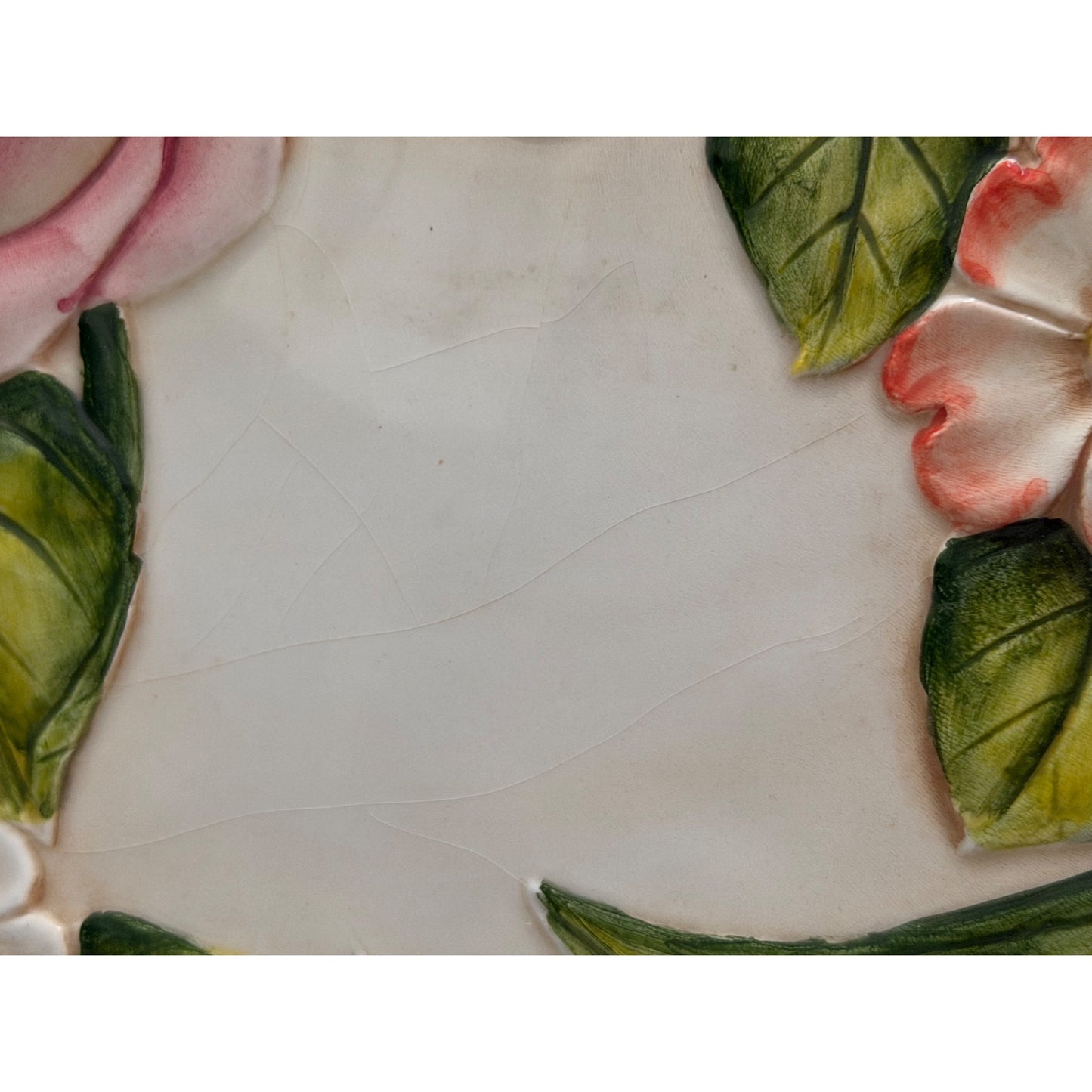 Vintage Takahashi Hand Painted Floral Plate 8 Inch Raised Relief Rose Tulip Japan