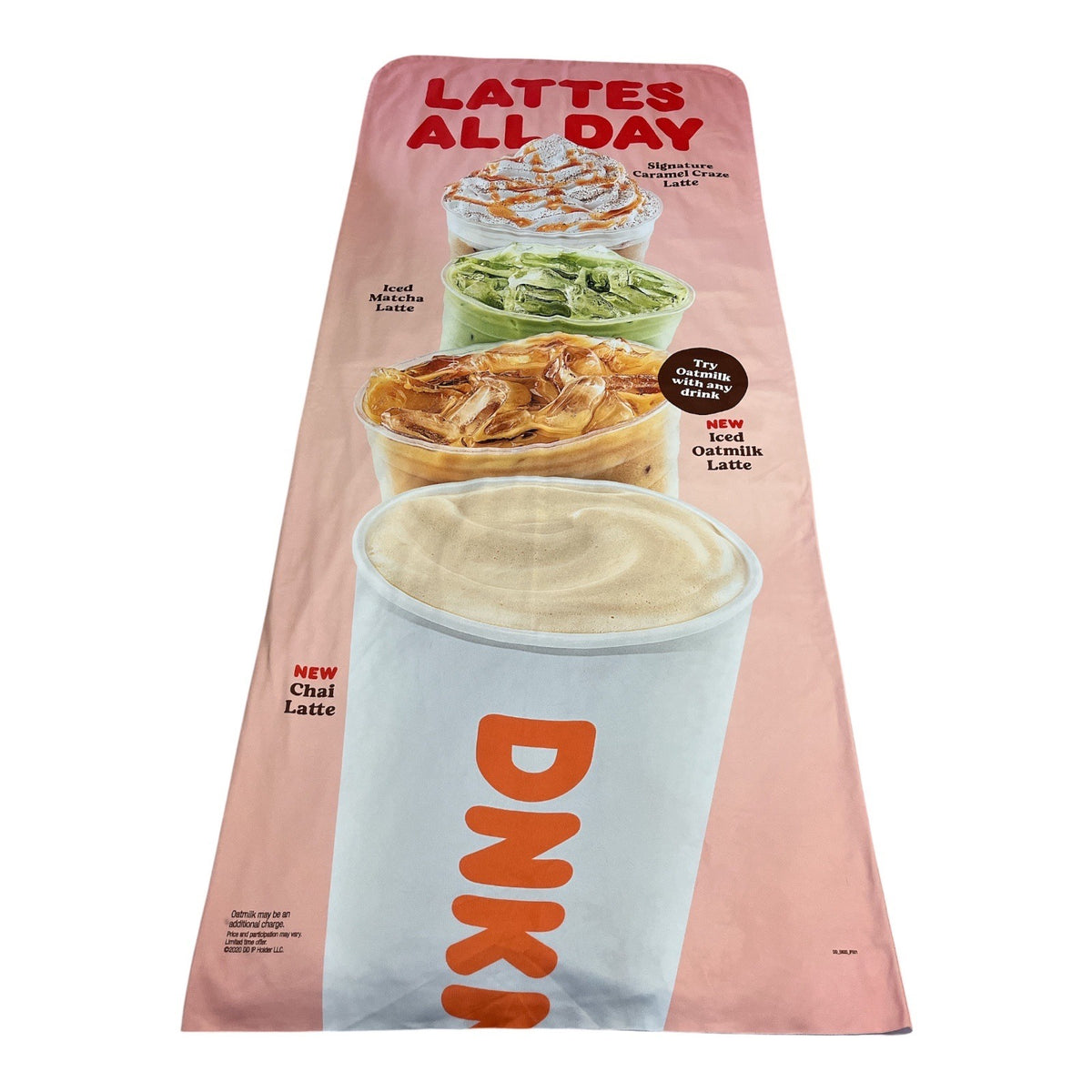 Dunkin Donuts Lattes All Day Body Pillow Cover 53x24 2020 Promo Advertising