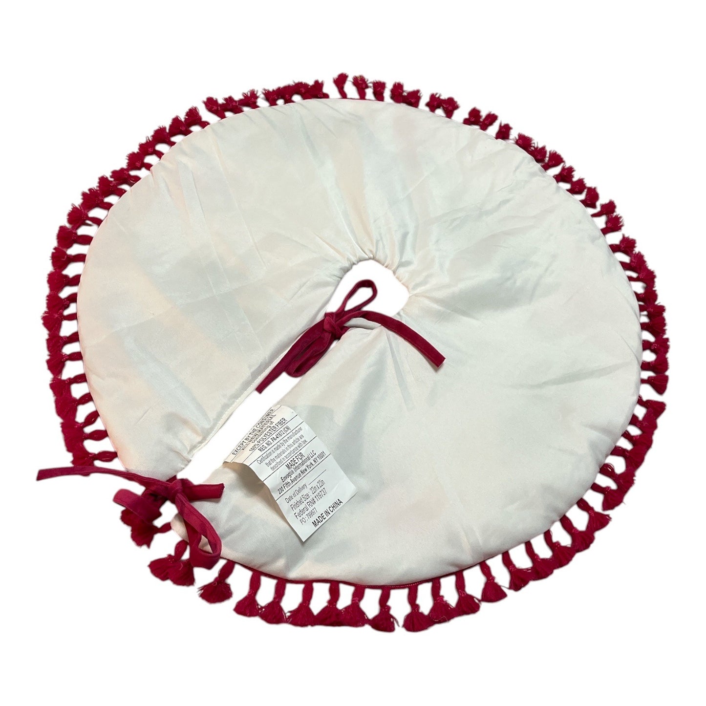 En Vogue International Christmas Flamingo Palm Tree Skirt with Tassel Trim – 24”