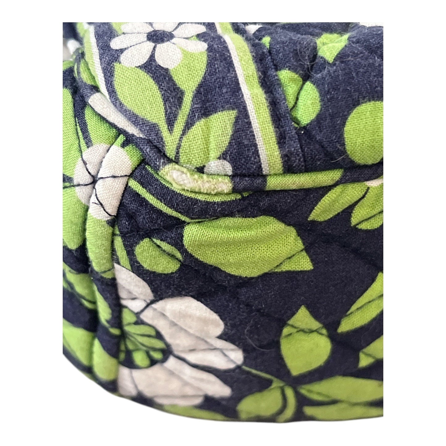 Vera Bradley Lime’s Up Quilted Shoulder Bag Green Navy Floral Cotton Handbag