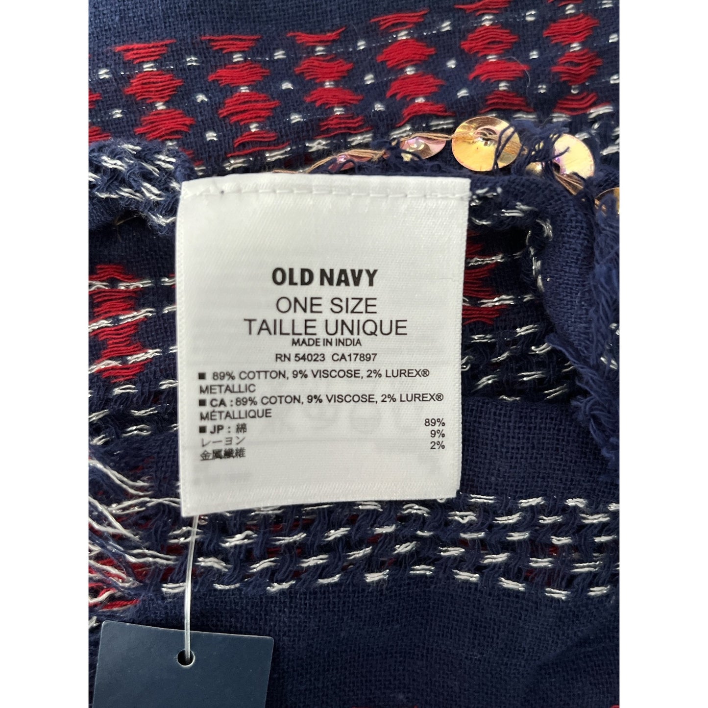 Old Navy Classic Embellished Navy Scarf – Sequins – One Size – NWT