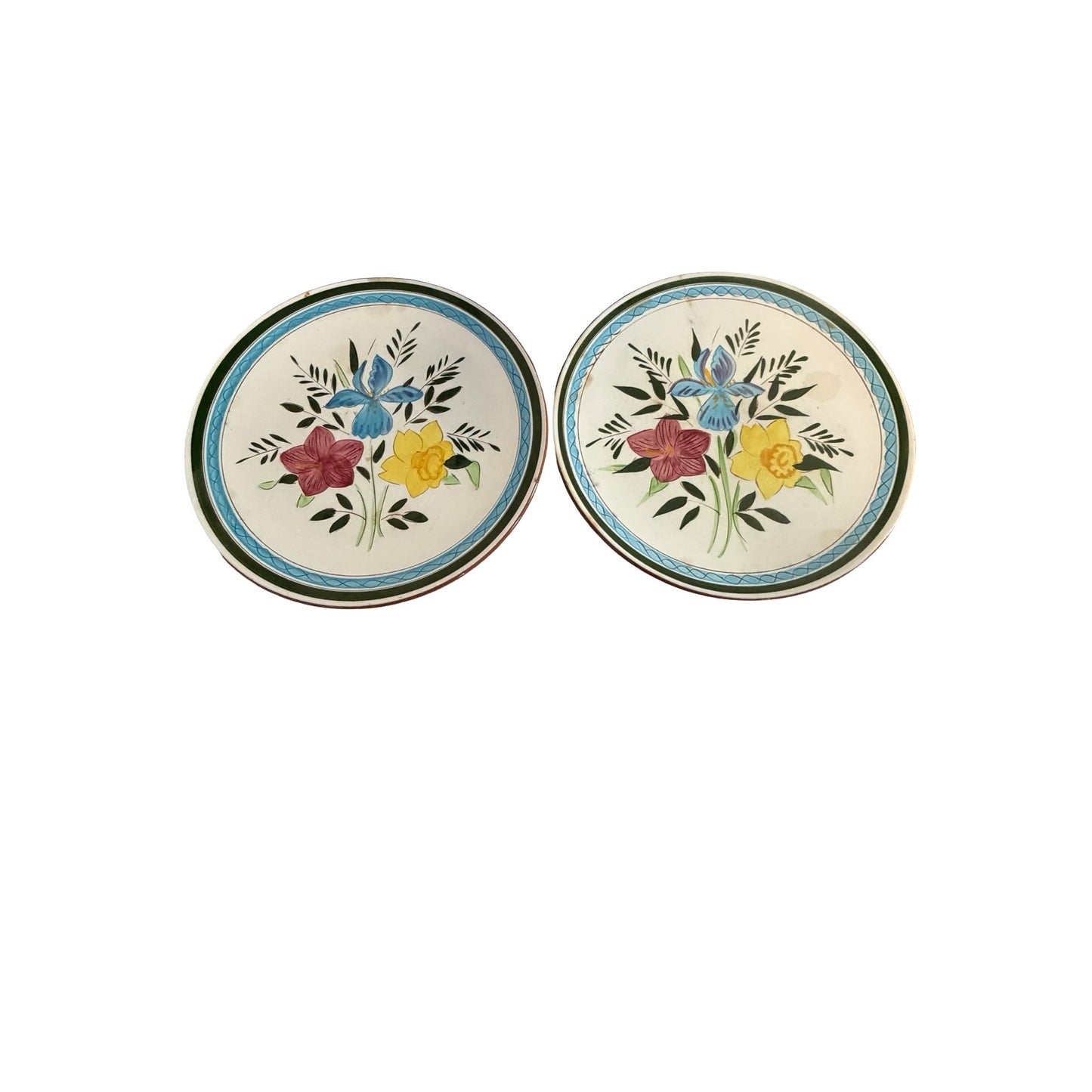 Vintage Stangl Pottery Country Garden Dinner Plates Set of 2 Hand Painted 10"