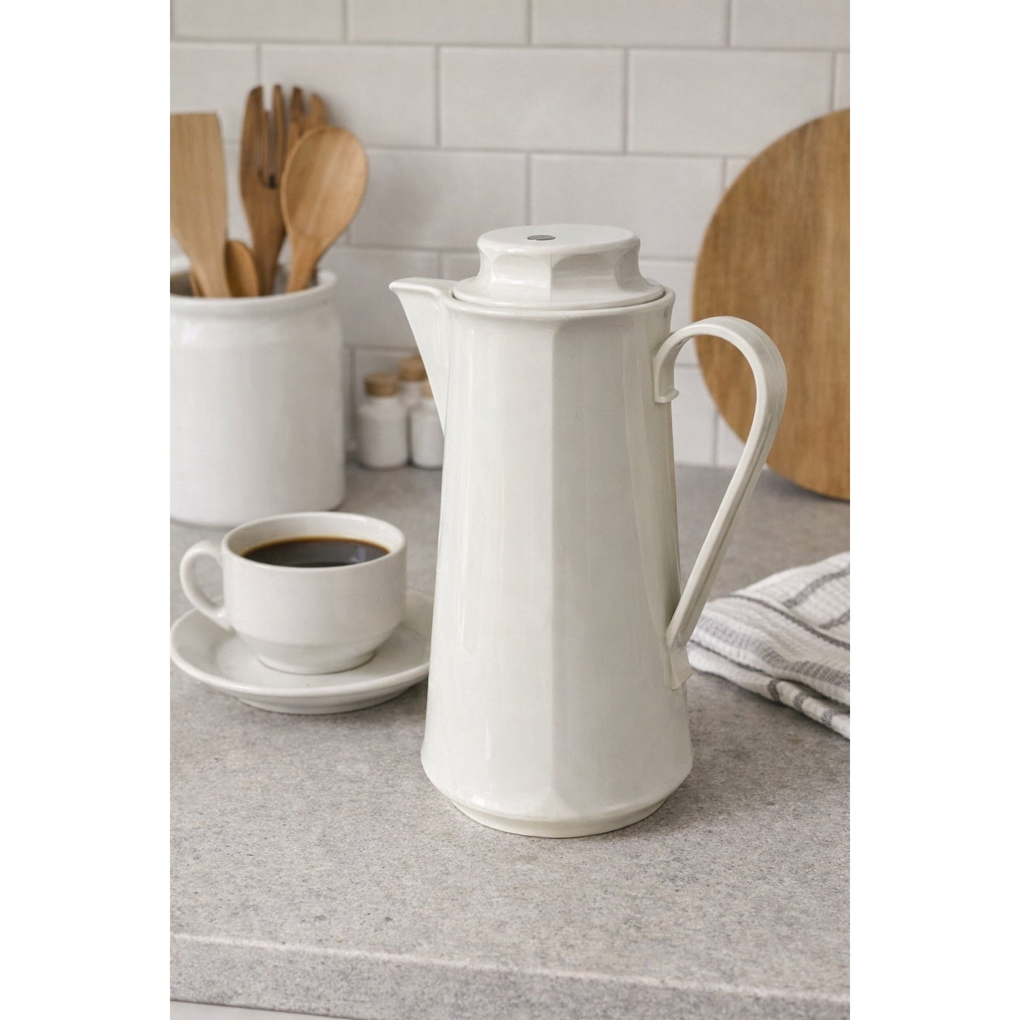 Vintage Thermos White Insulated Carafe Coffee Server Made in USA Model 5000