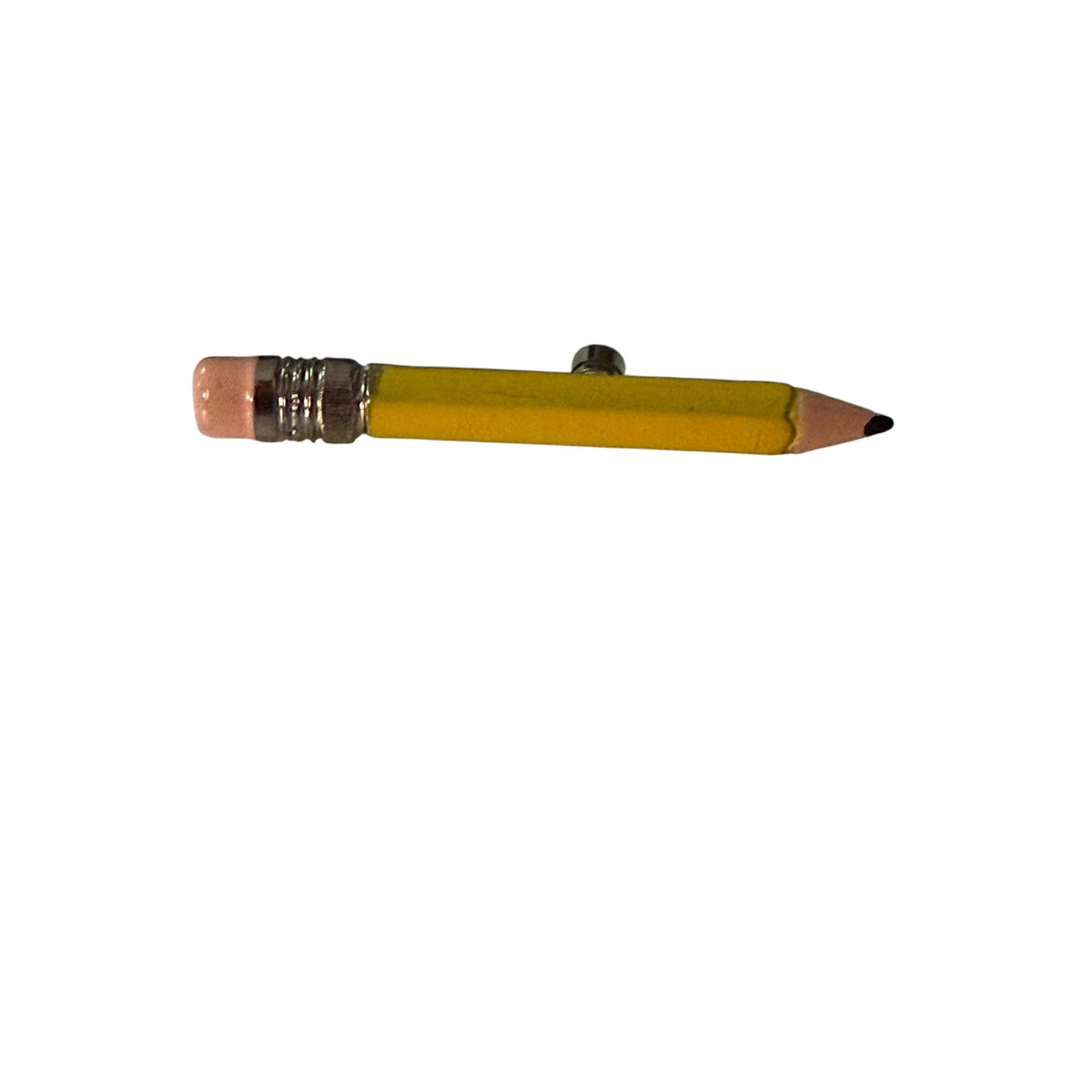 Vintage Yellow Pencil Brooch Pink Eraser Teacher School Novelty Pin 2.5"