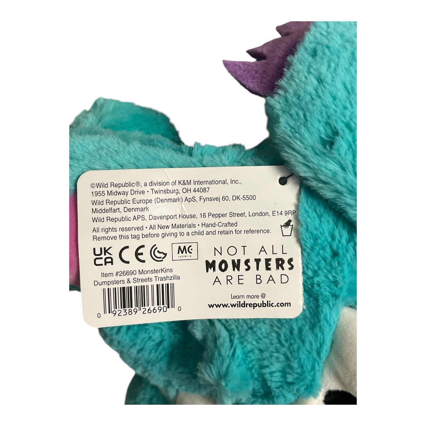 Wild Republic MonsterKins Trashzilla Plush with Tags