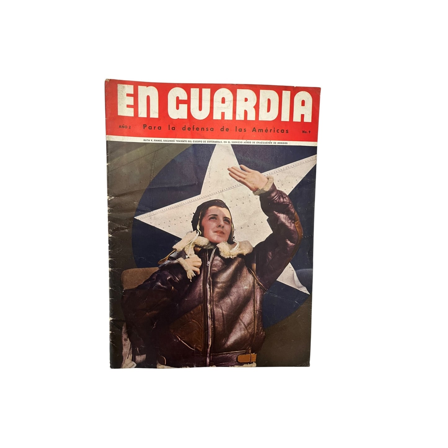 Vintage 1940s En Guardia Magazine Spanish WWII Propaganda Aviation Cover Latin America No 9