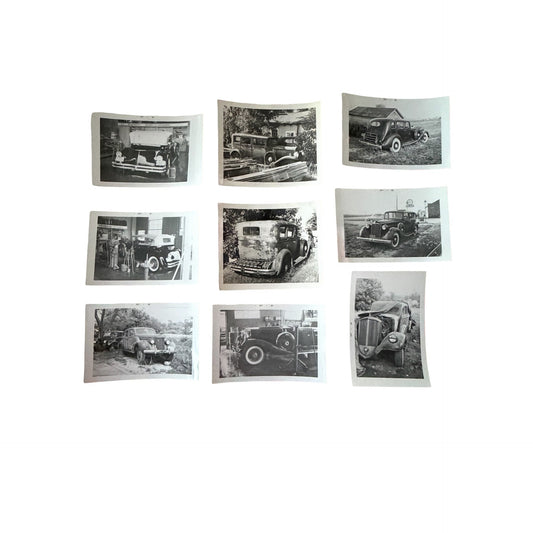 Lot of 9 Vintage Black & White Automobile Photographs Antique Classic Cars REO Pierce Arrow Packard 1930s