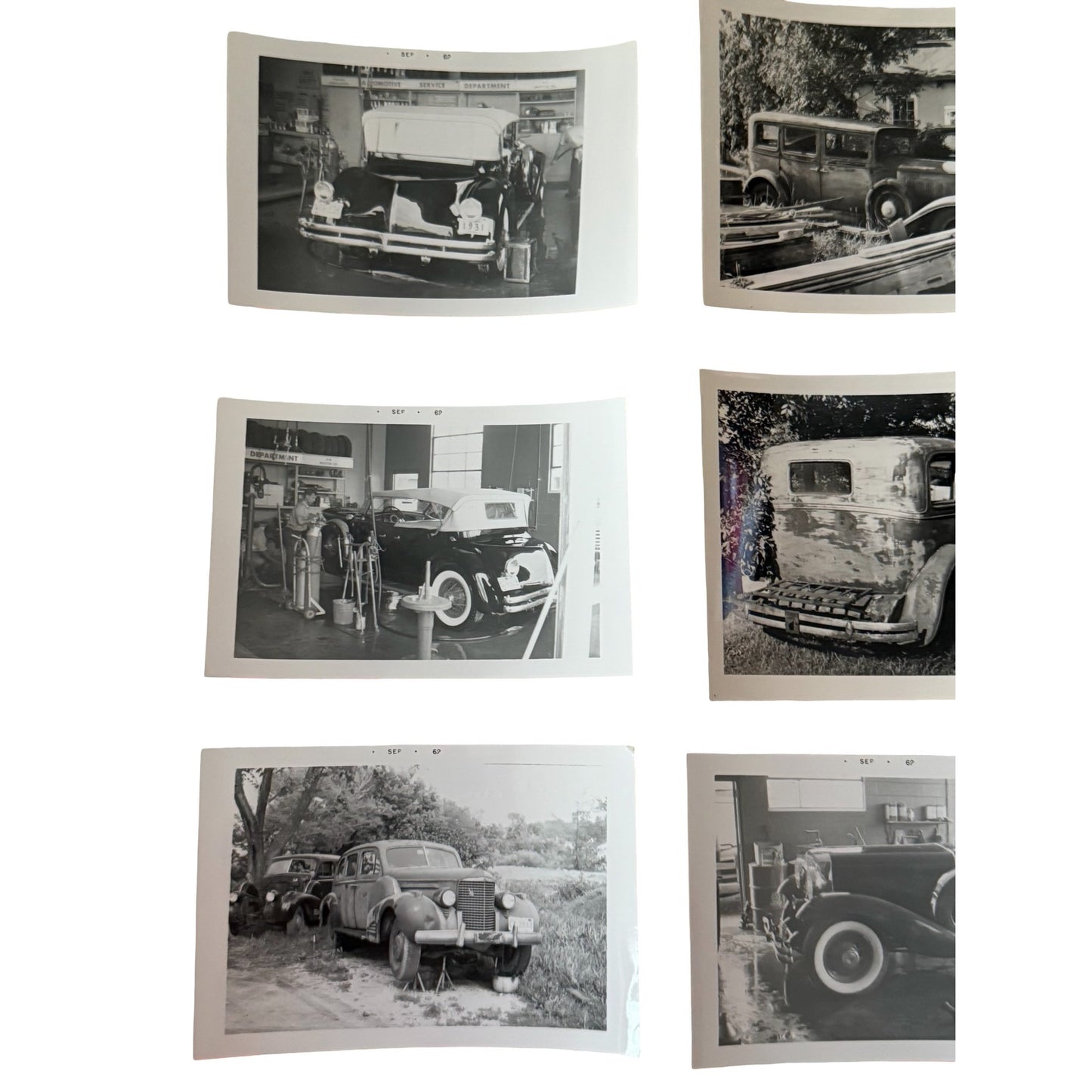 Lot of 9 Vintage Black & White Automobile Photographs Antique Classic Cars REO Pierce Arrow Packard 1930s