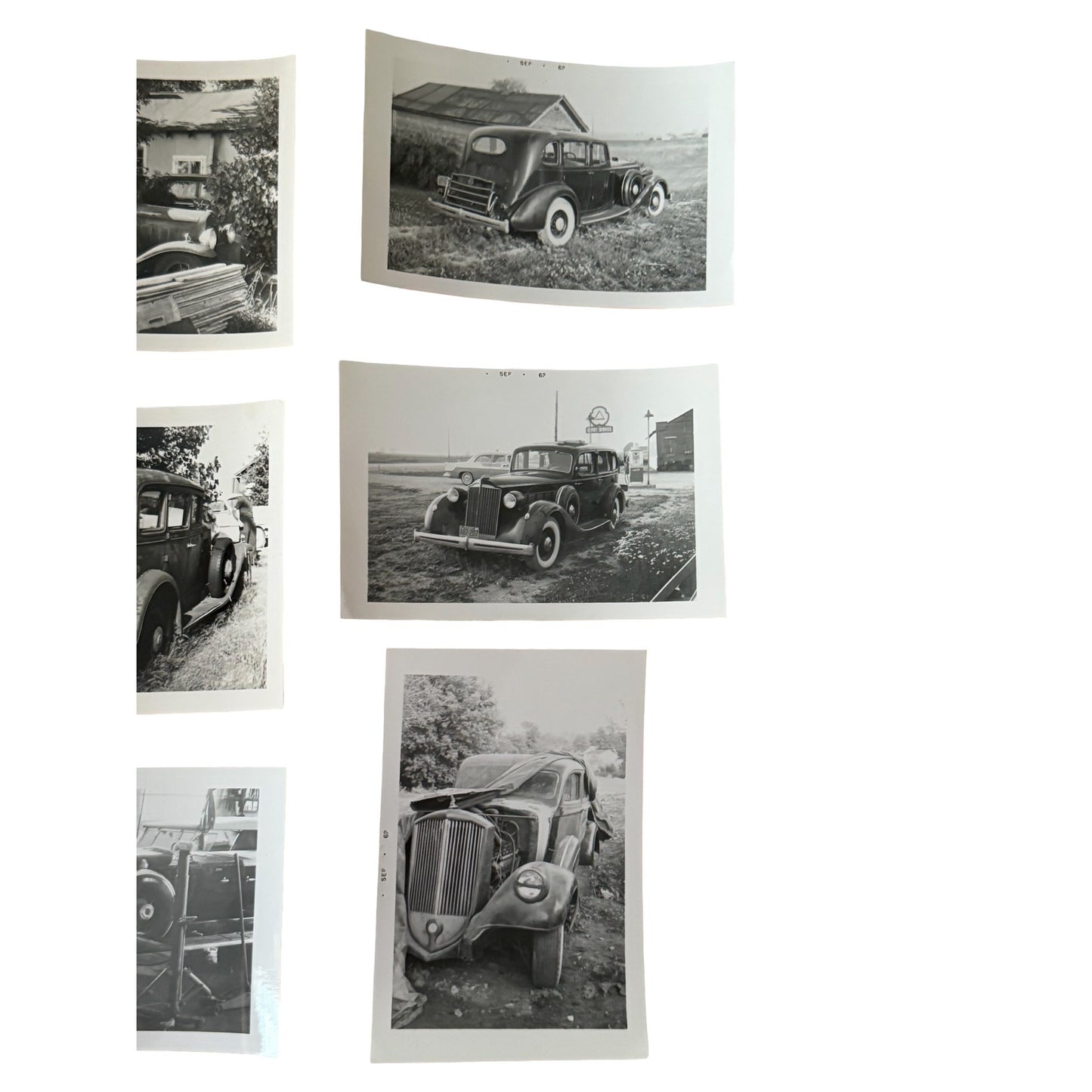 Lot of 9 Vintage Black & White Automobile Photographs Antique Classic Cars REO Pierce Arrow Packard 1930s