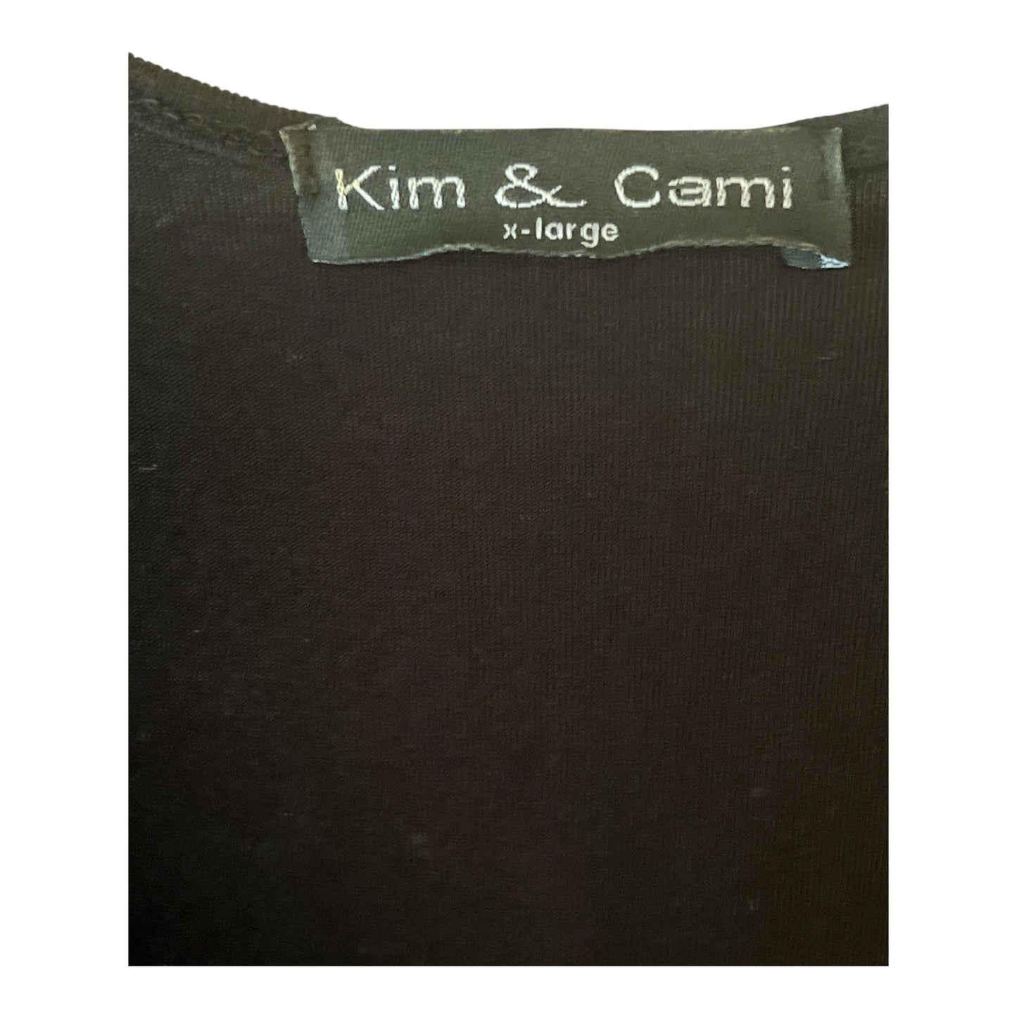 Kim & Cami Black Beaded Fringe Tank Top XL Boho Statement Sleeveless Made USA