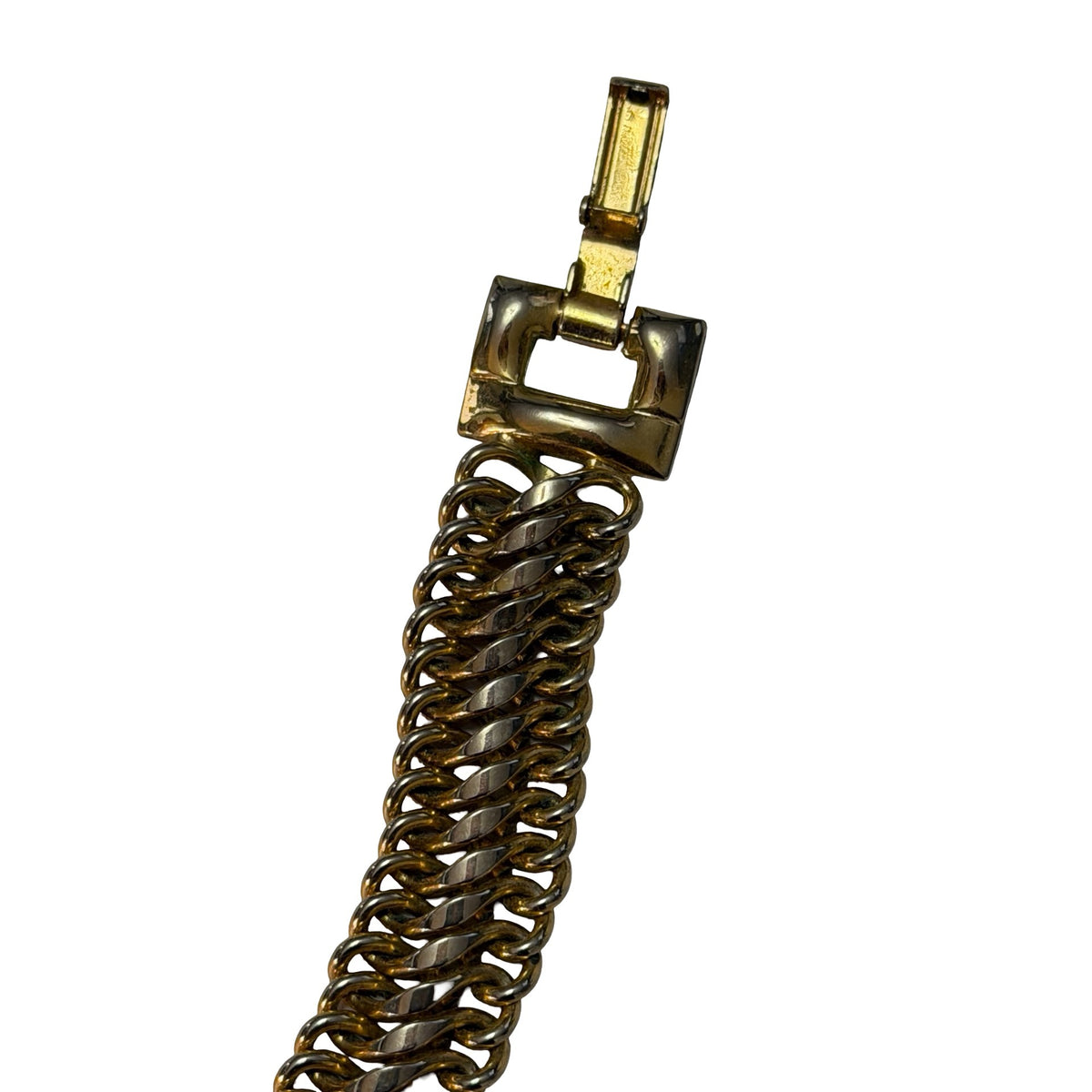 Vintage Gold Tone Double Curb Link Choker Necklace 15 Inch Wide Statement Chain