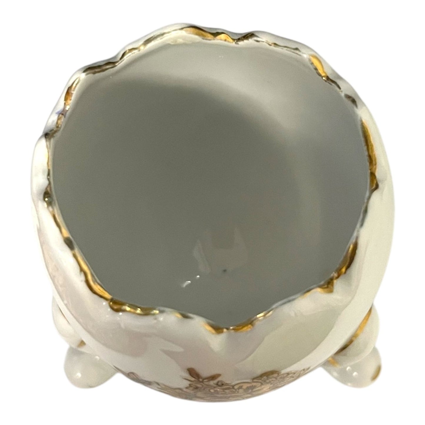 Vintage Napcoware Japan Porcelain Egg Shell Vase – Gold Floral Tripod Footed