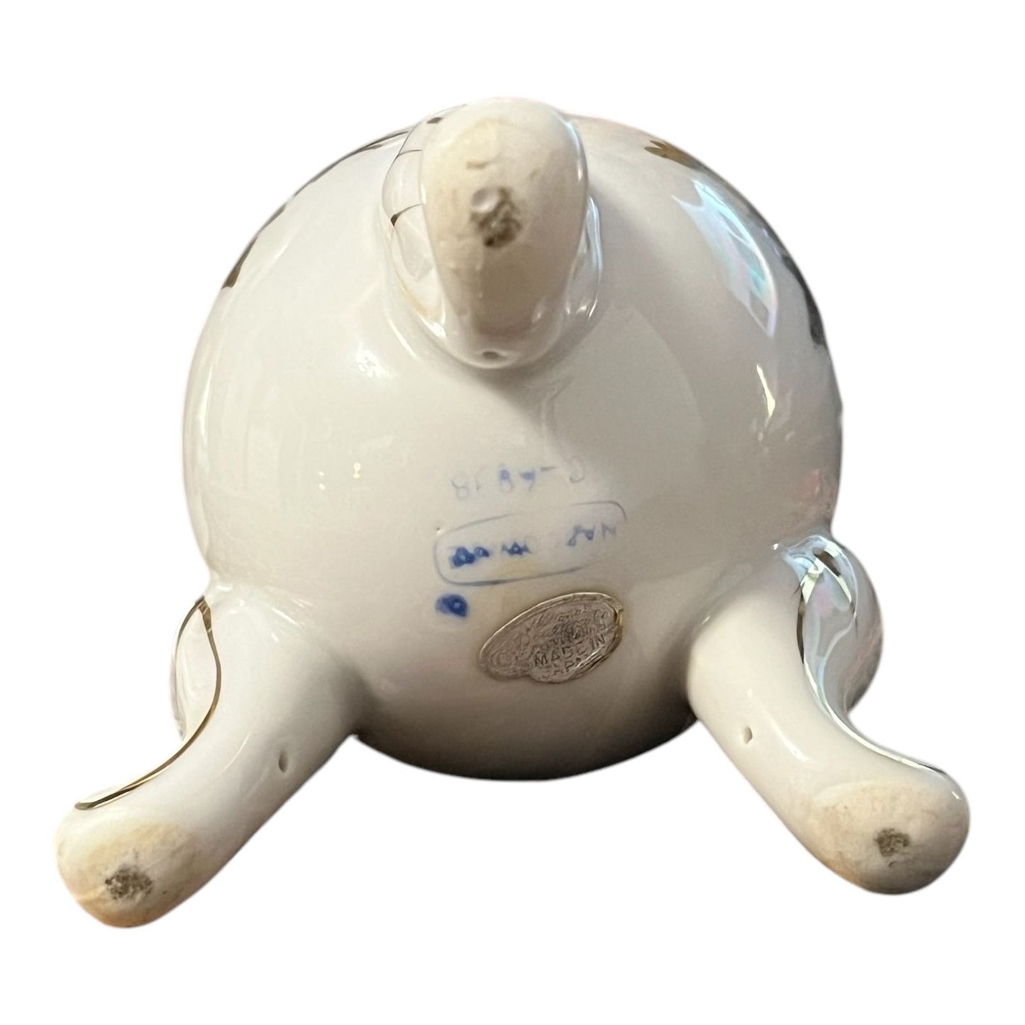 Vintage Napcoware Japan Porcelain Egg Shell Vase – Gold Floral Tripod Footed