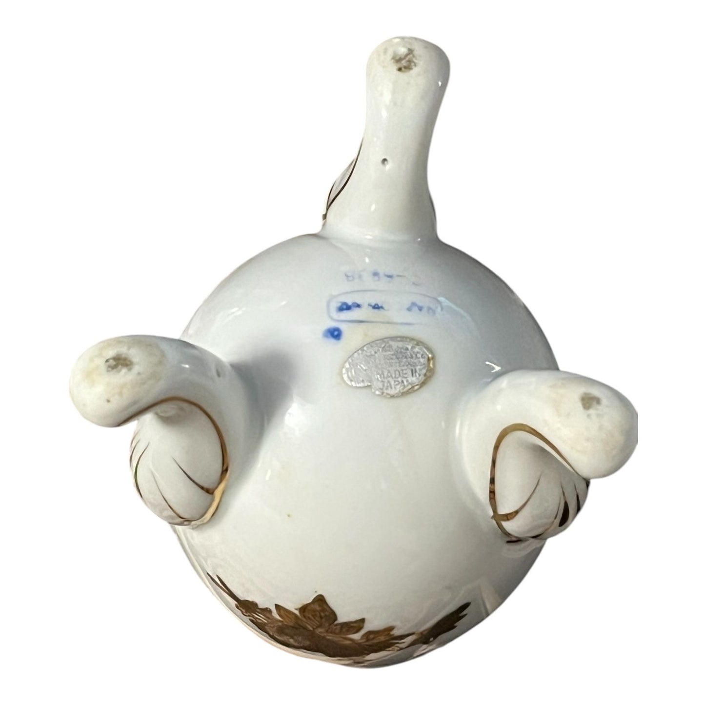 Vintage Napcoware Japan Porcelain Egg Shell Vase – Gold Floral Tripod Footed