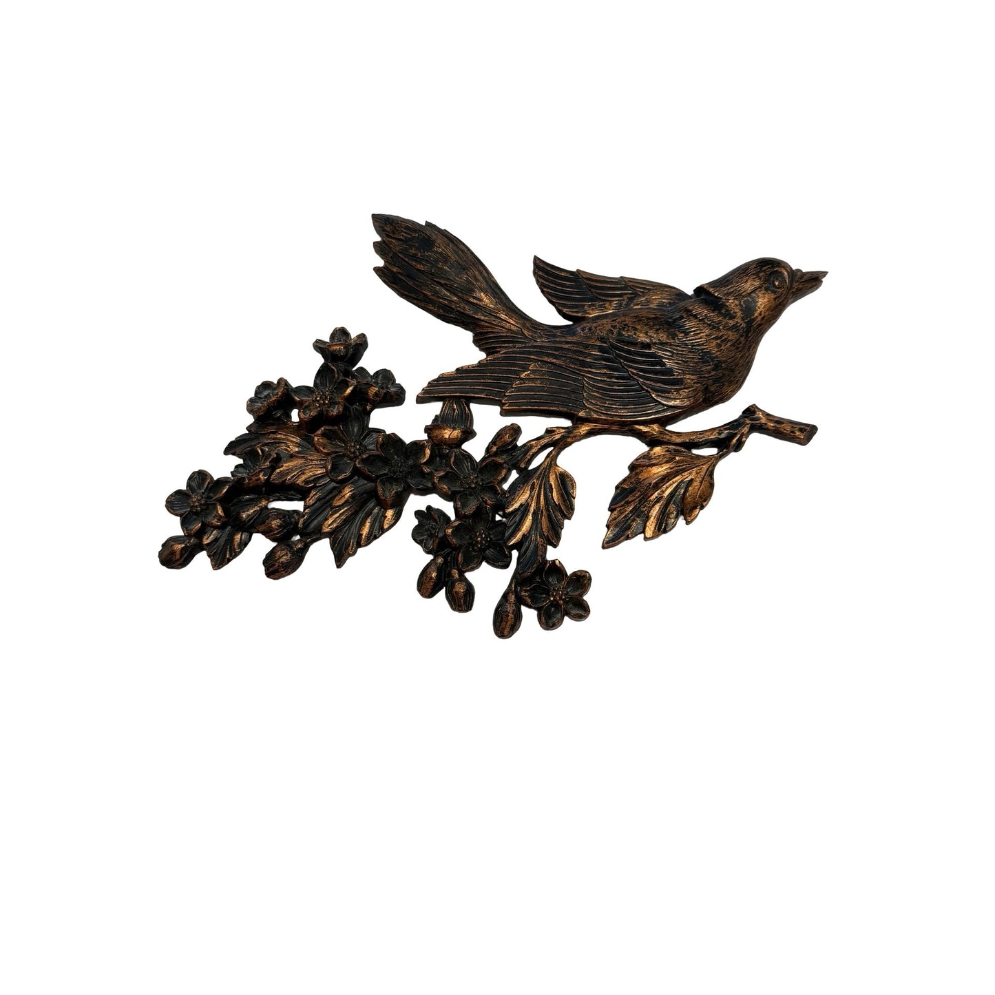 Vintage 1987 Coppercraft Guild Bird Wall Plaque Dart Industries Hamilton Ohio Bronze Tone
